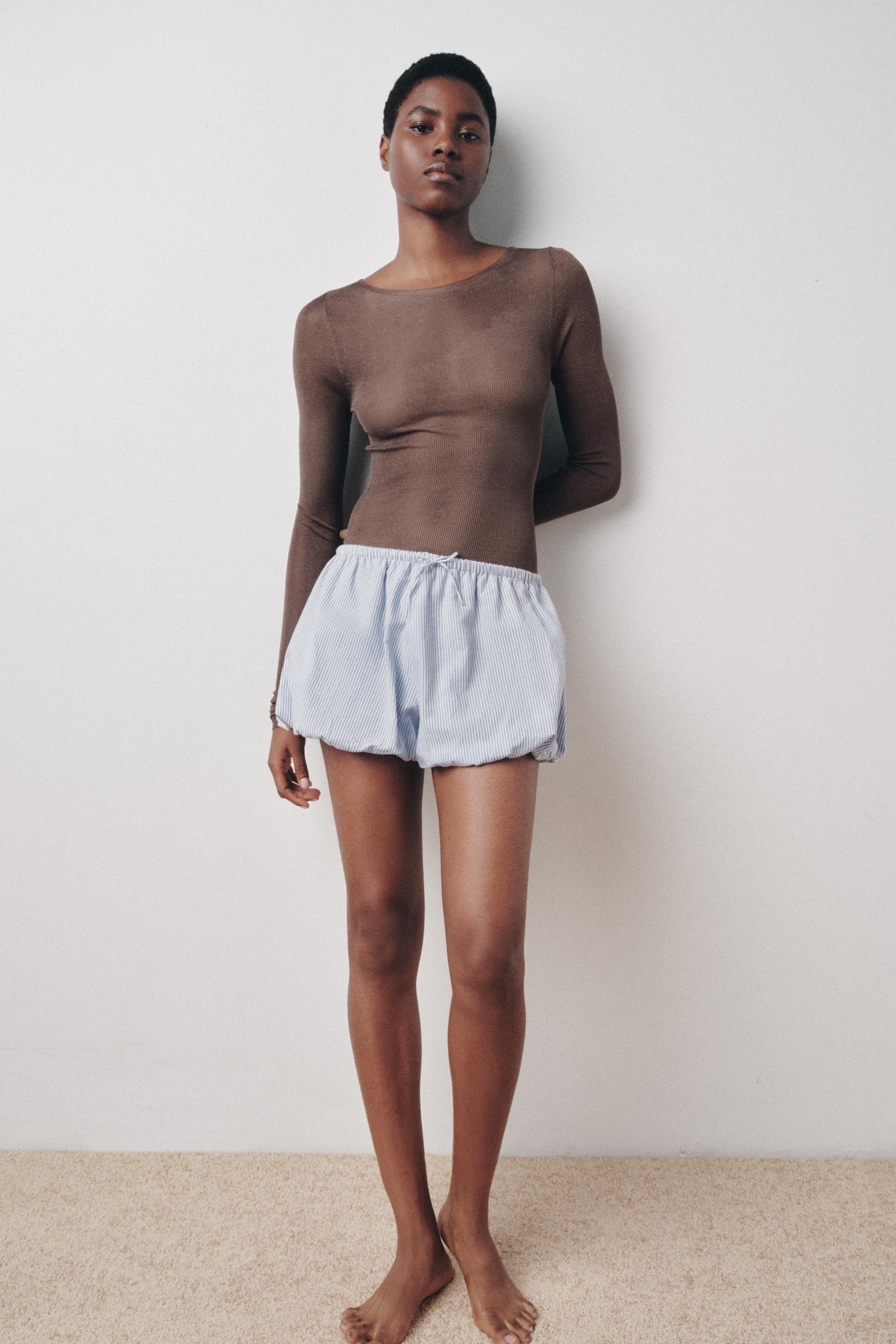 STRIPED CULOTTE SHORTS