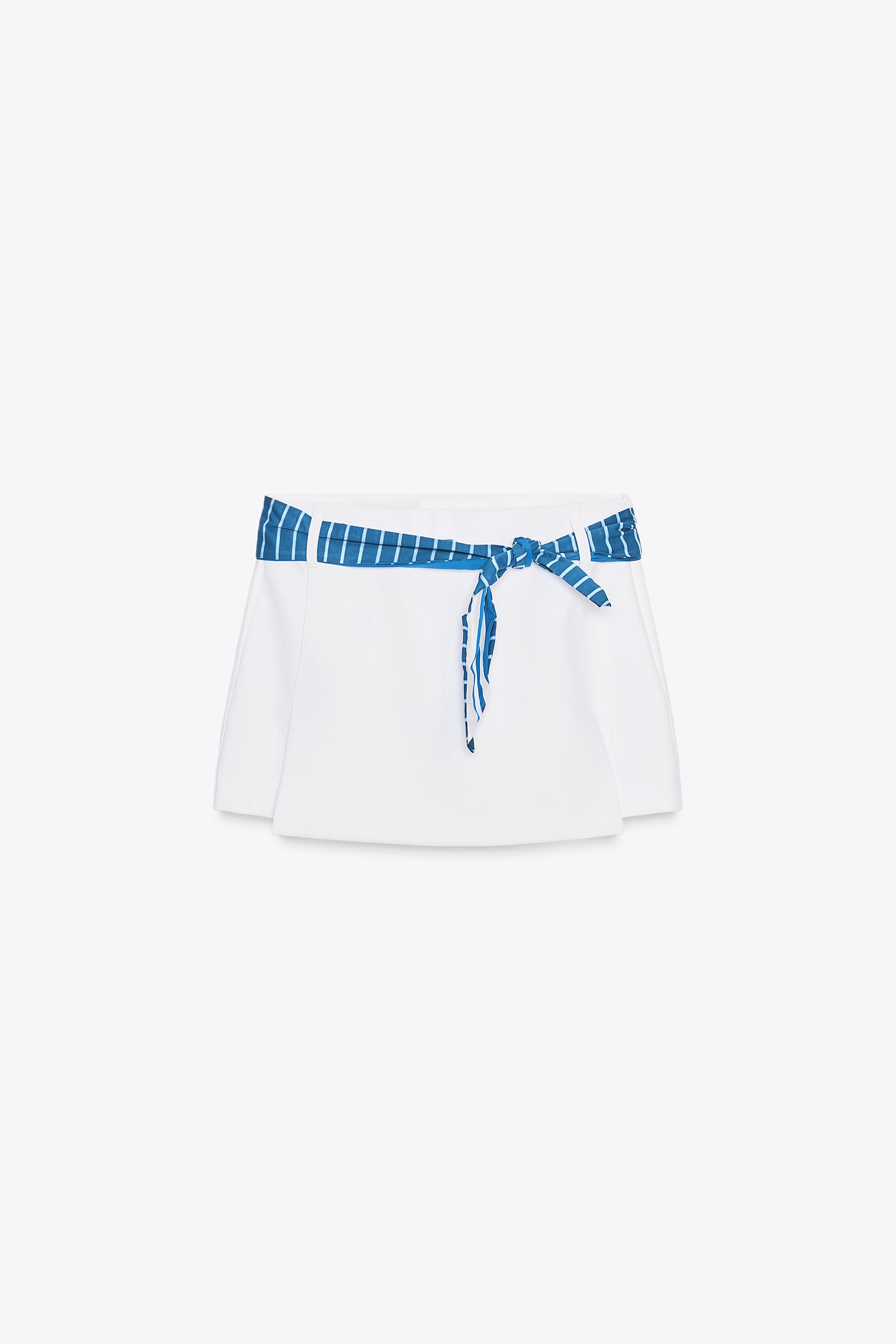STRIPED SCARF SKORT