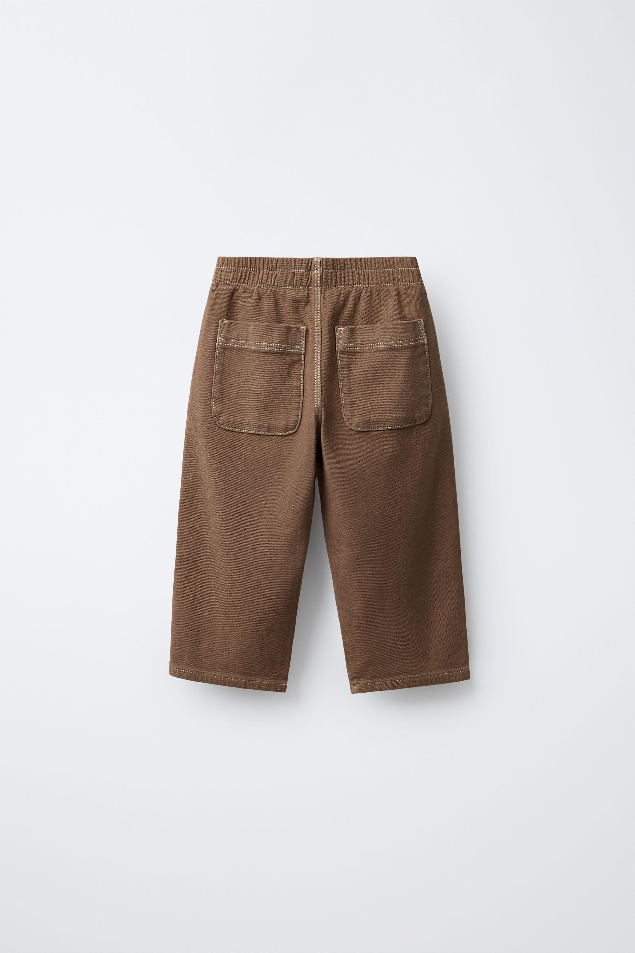 BAGGY ELASTIC TOPSTITCHED PANTS