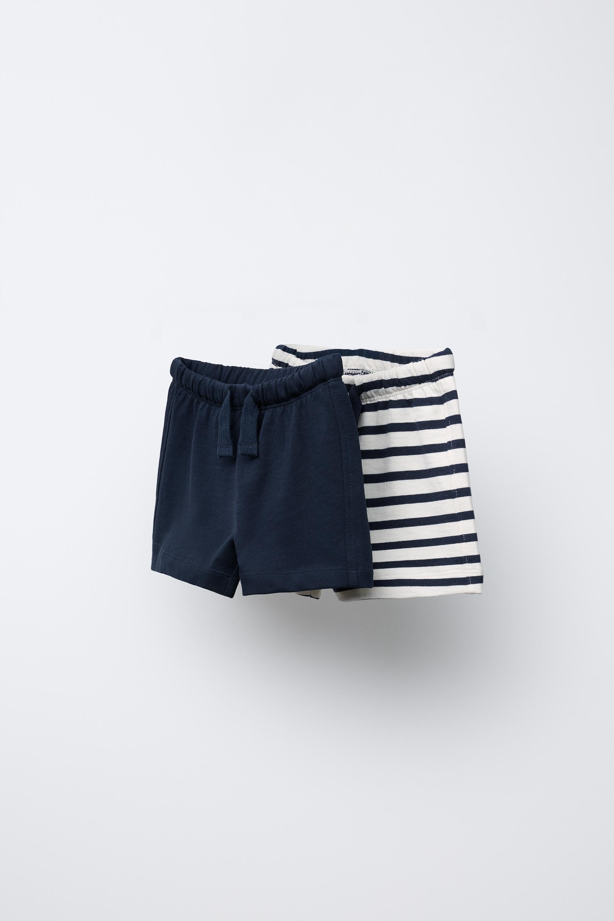 TWO-PACK STRAIGHT STRIPED AND SOLID SHORTS