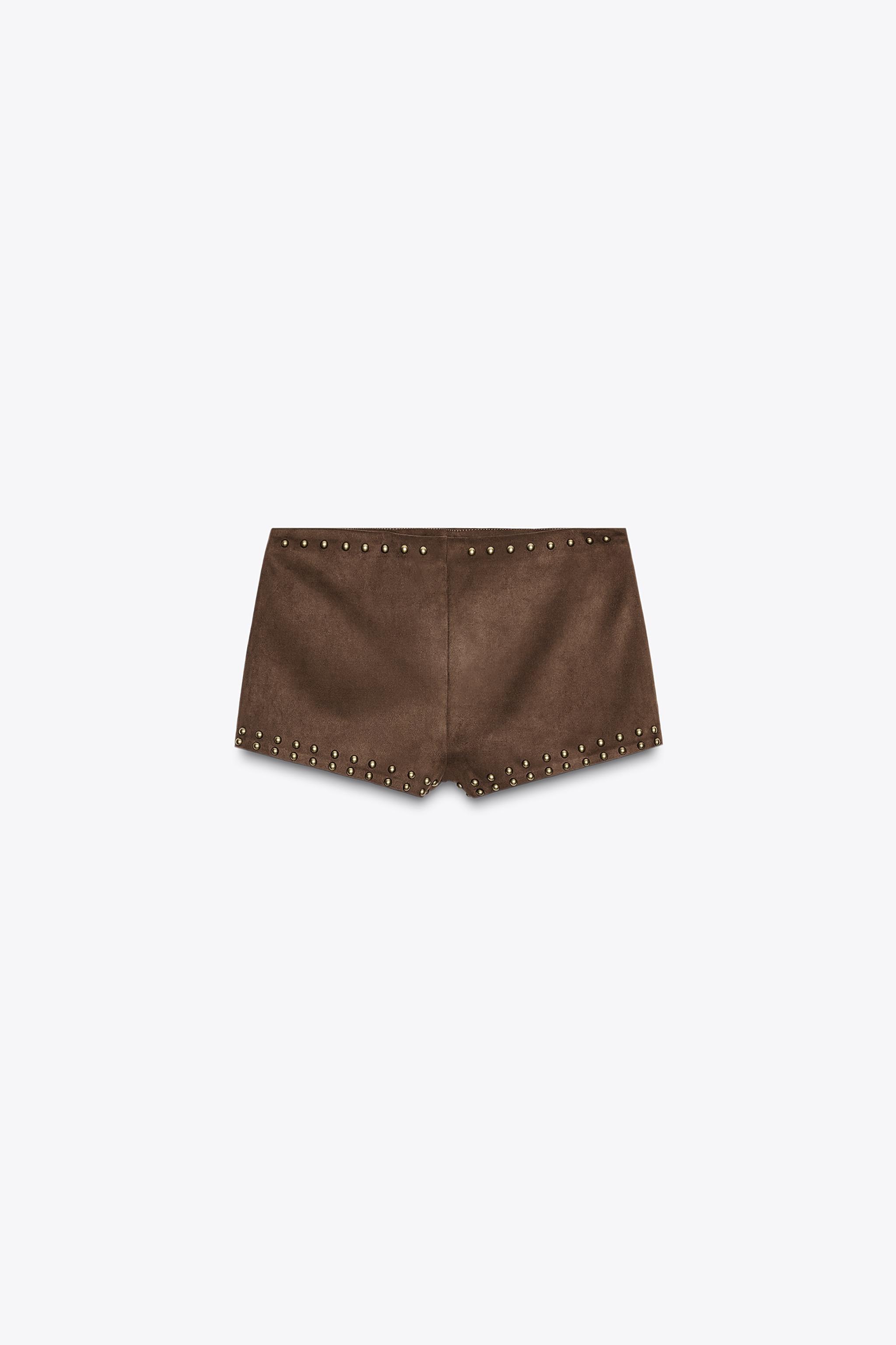 FAUX SUEDE STUDDED SHORTS