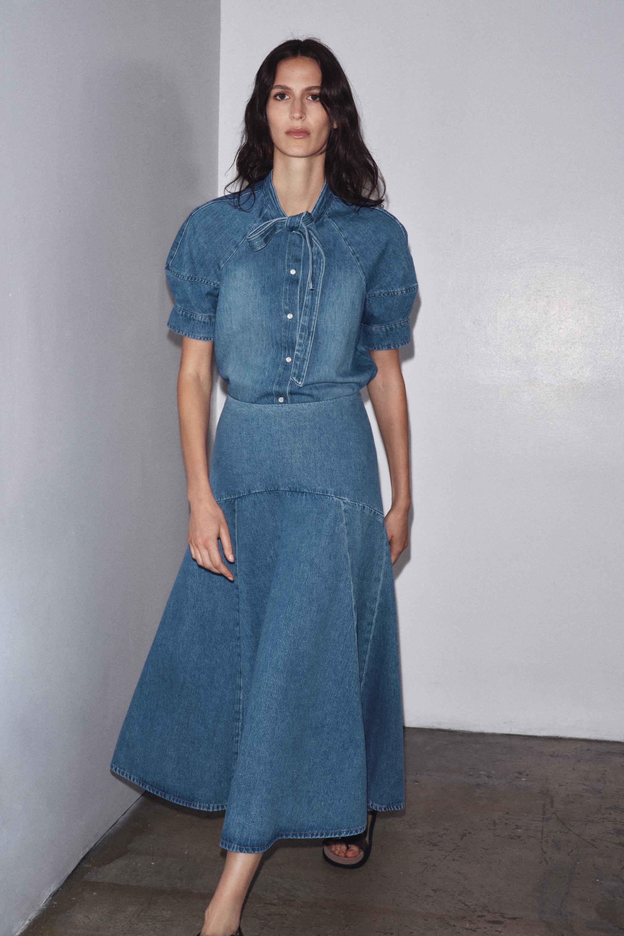 ZW COLLECTION DENIM TIE SHIRT
