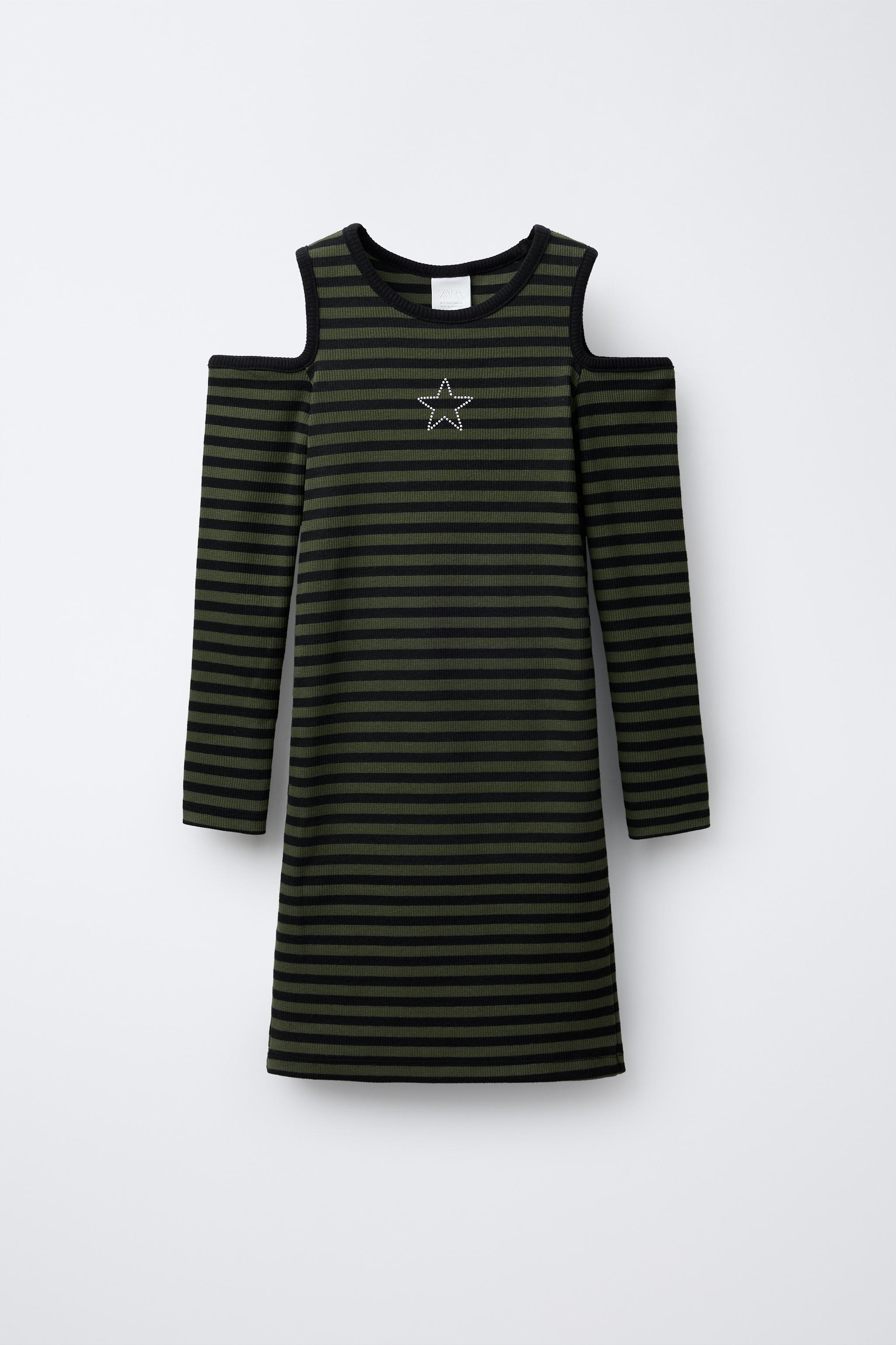 STRIPED RIBBED CUT OUT DRESS