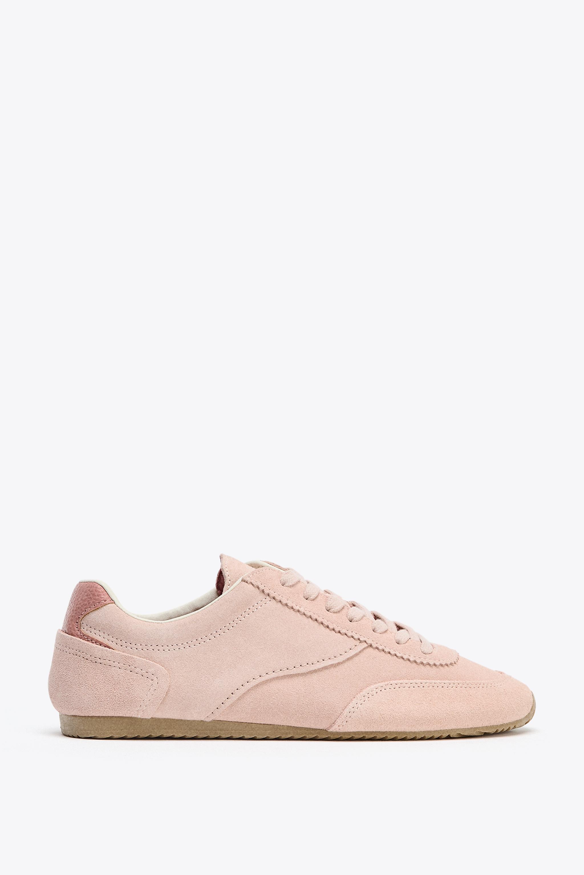 CONTRAST LEATHER SNEAKERS