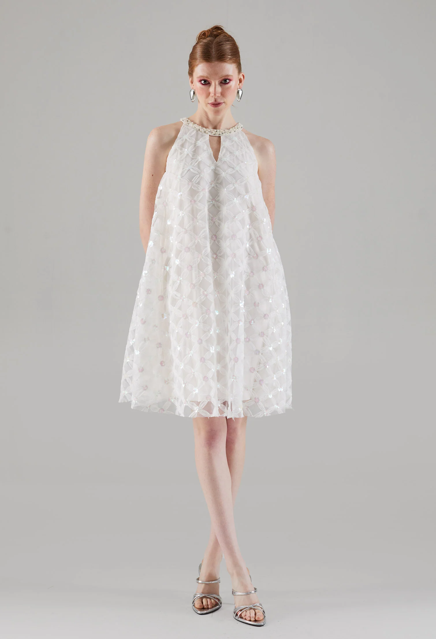 Celestial Halter Keyhole Midi Dress