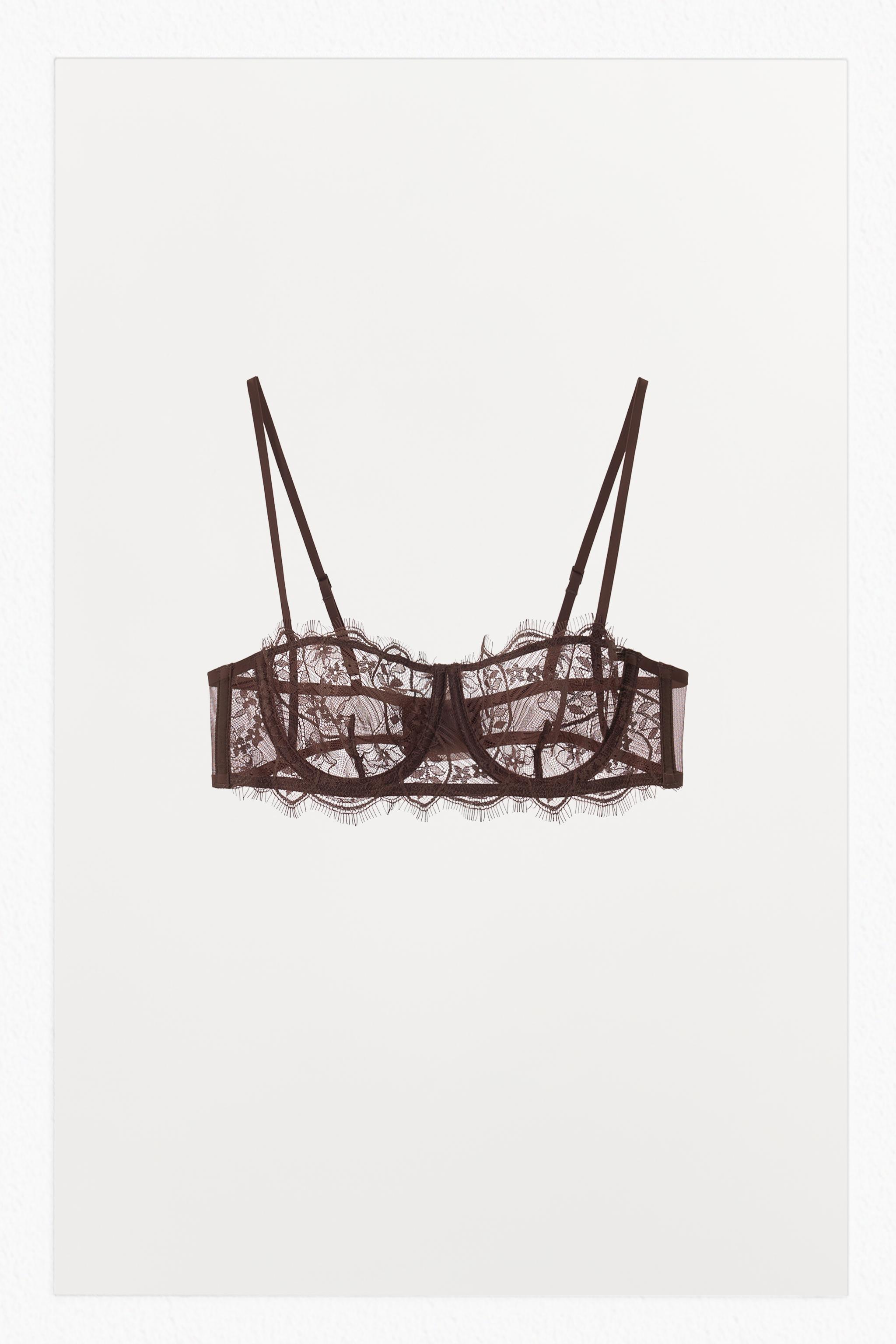 FLORAL EMBROIDERED LACE UNDERWIRE BRALETTE