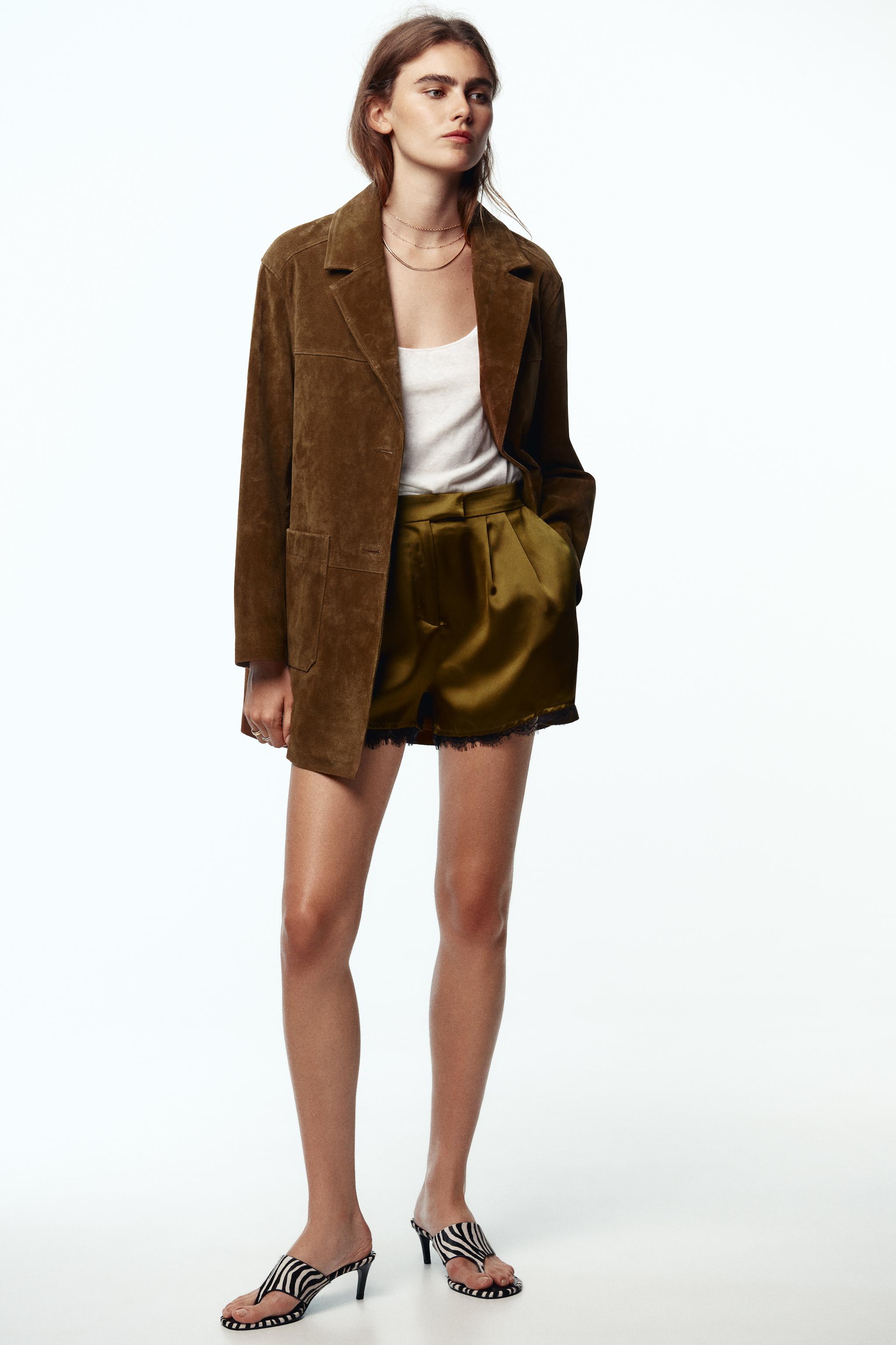 SATIN SHORTS WITH LACE