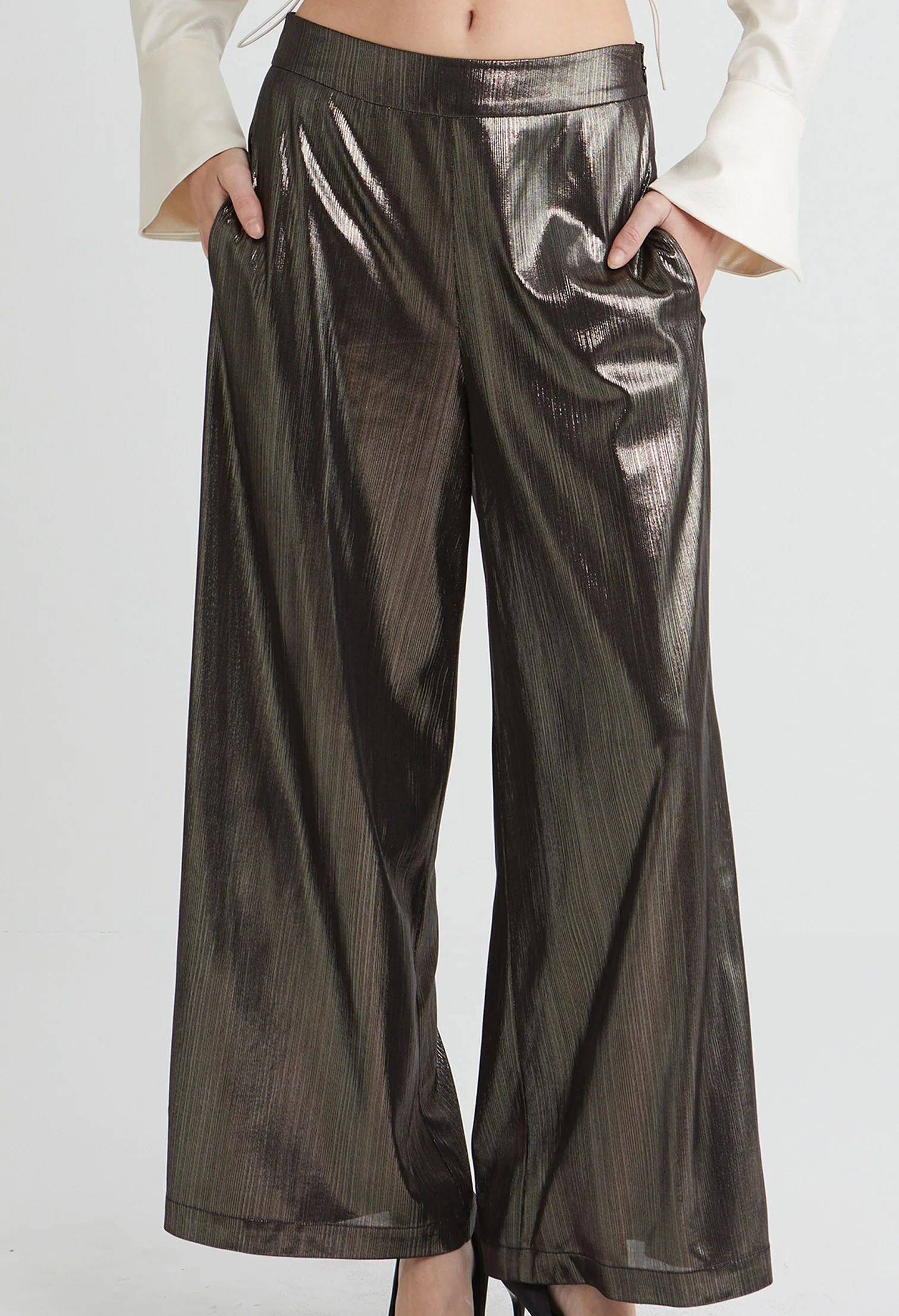 Textured Satin Pants