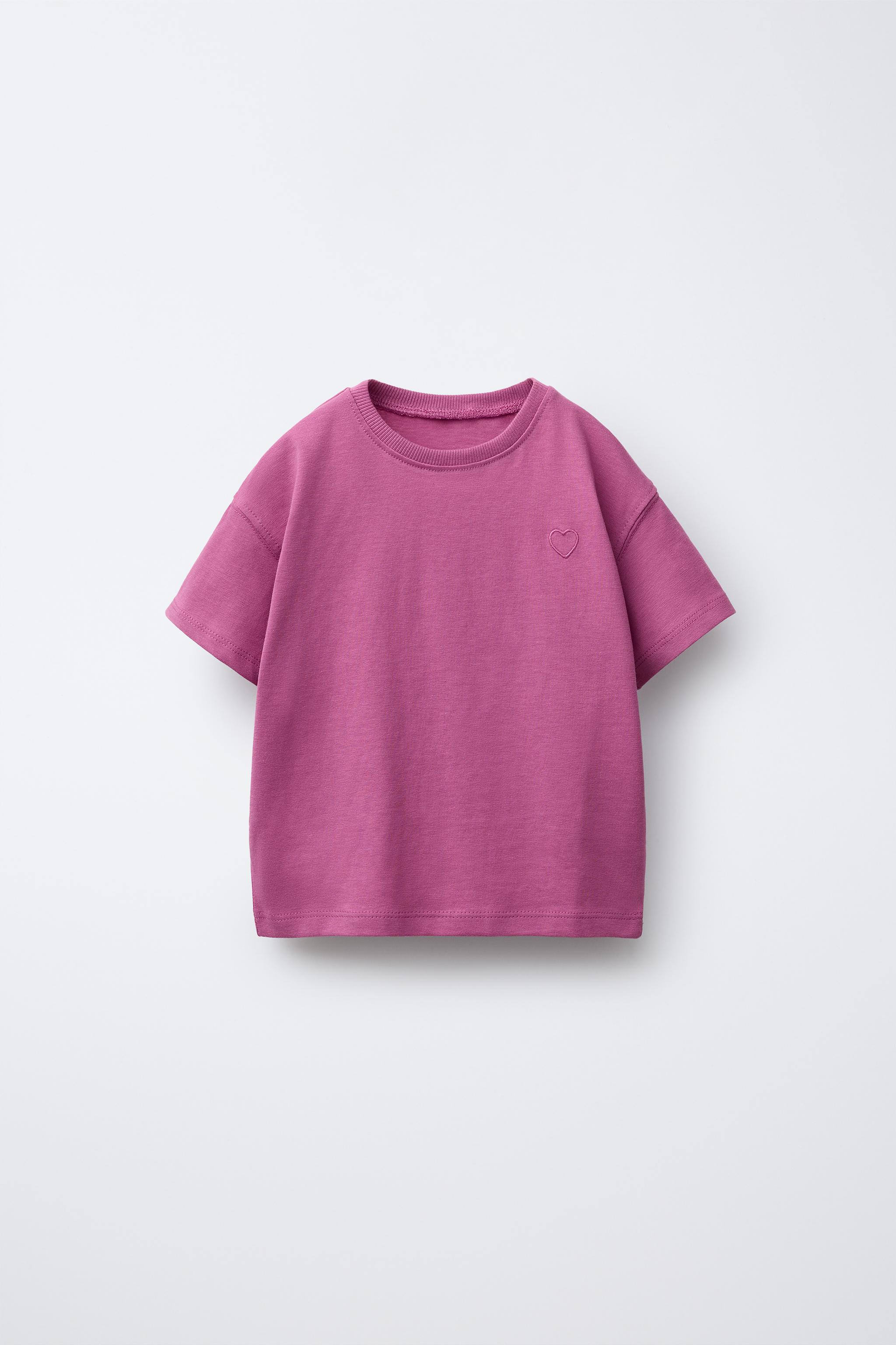 BASIC EMBROIDERED HEART T-SHIRT