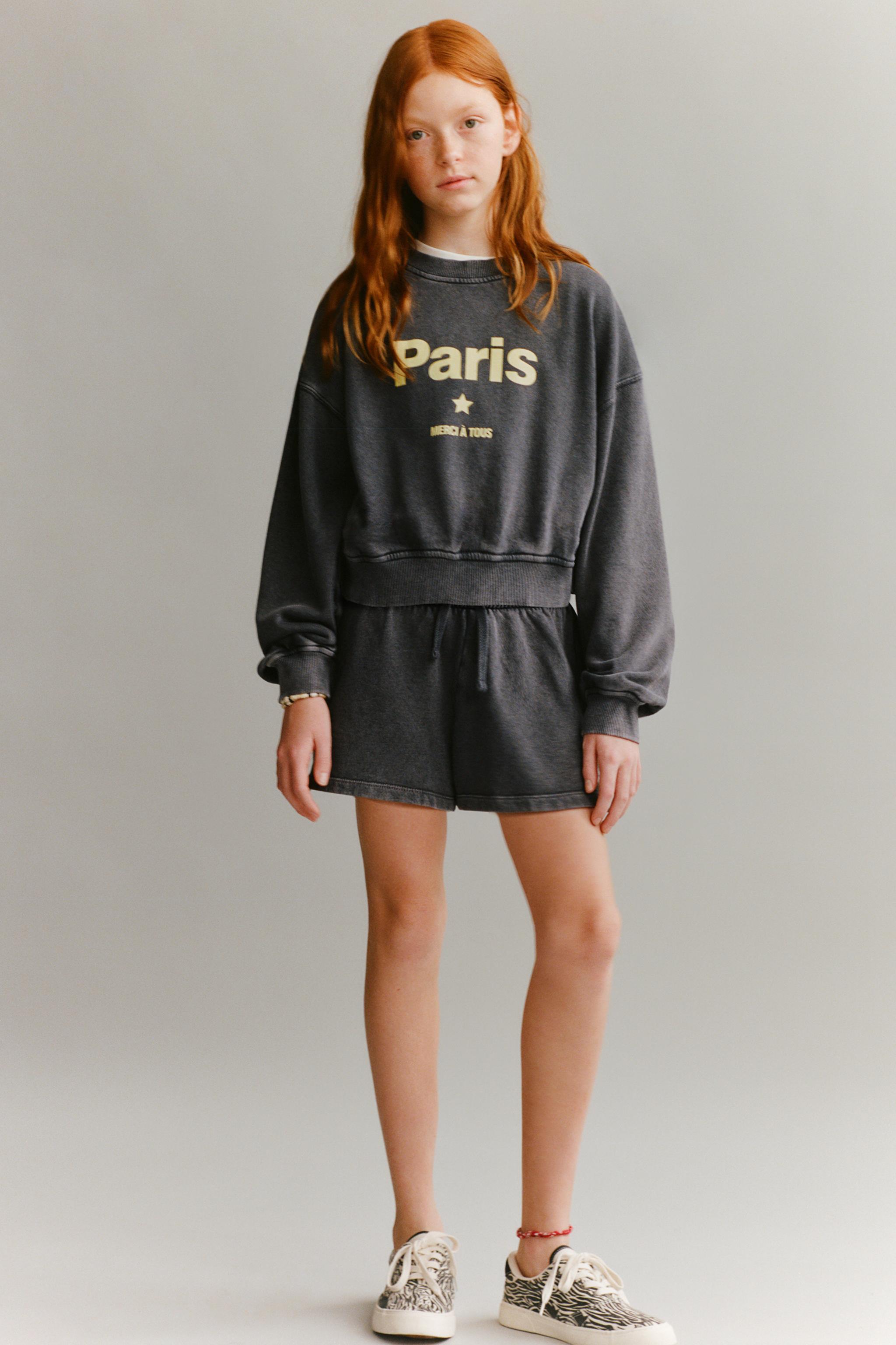 TEXT SWEATSHIRT AND BERMUDA SET