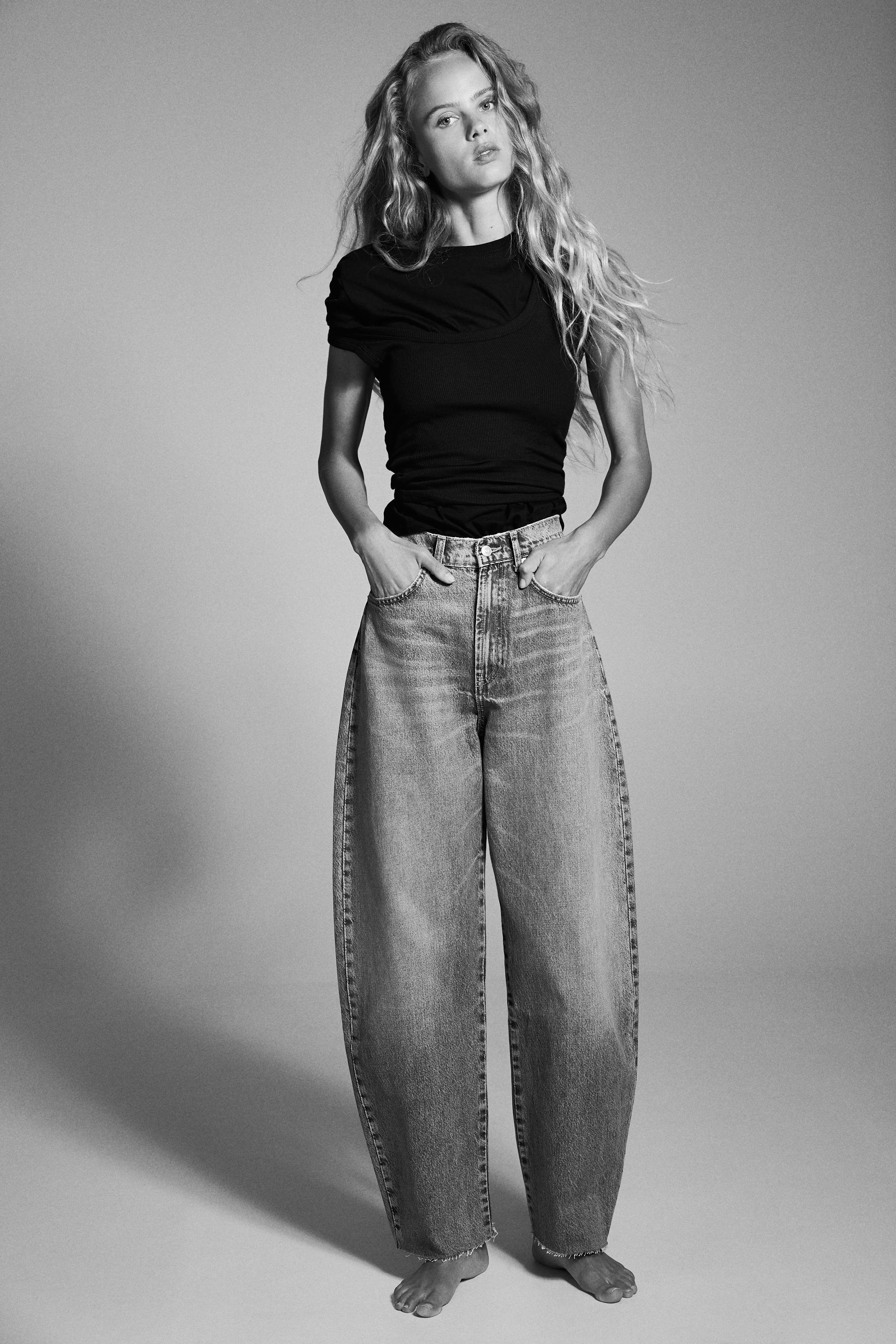HIGH WAIST TRF BARREL JEANS