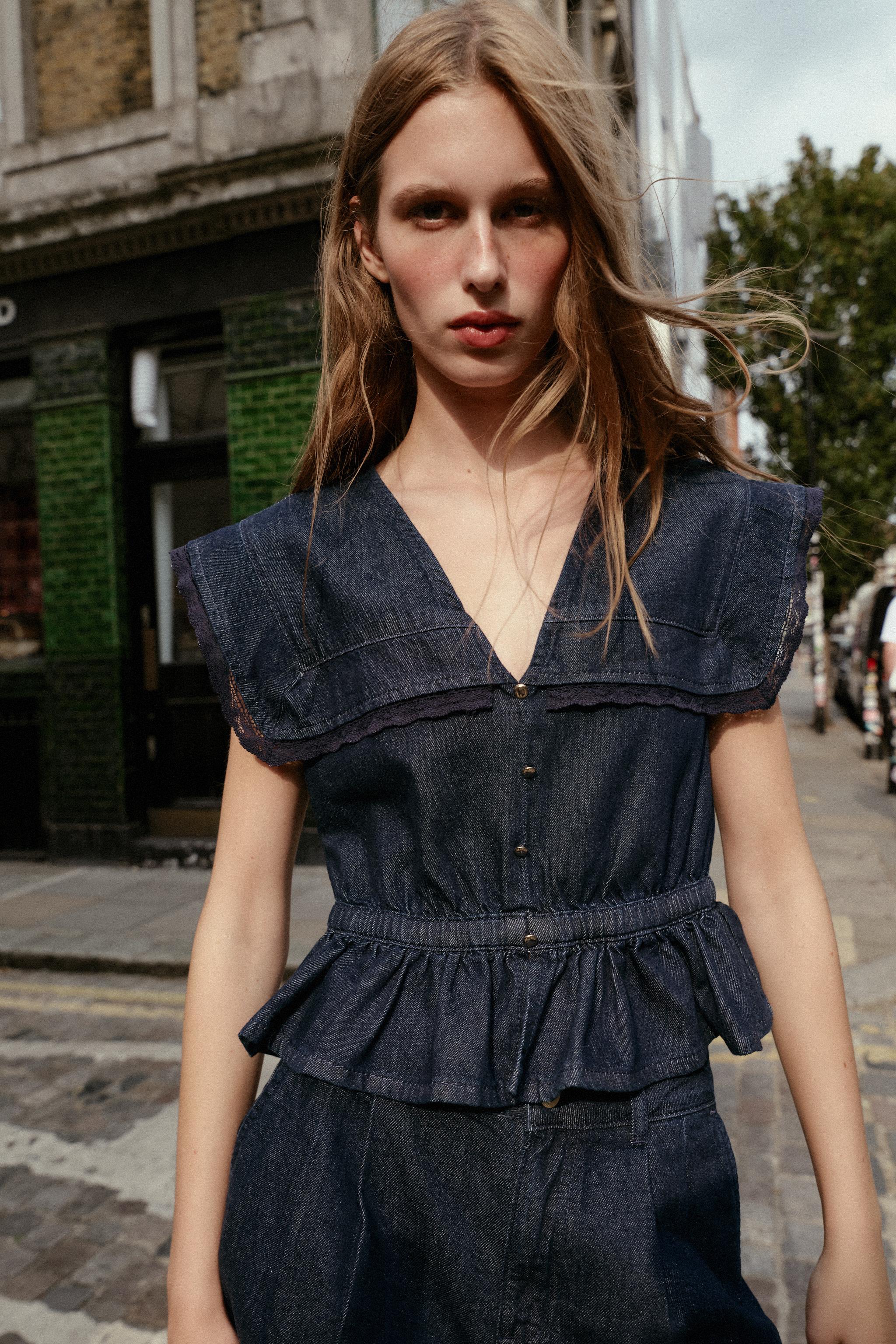 LACE DENIM SHIRT