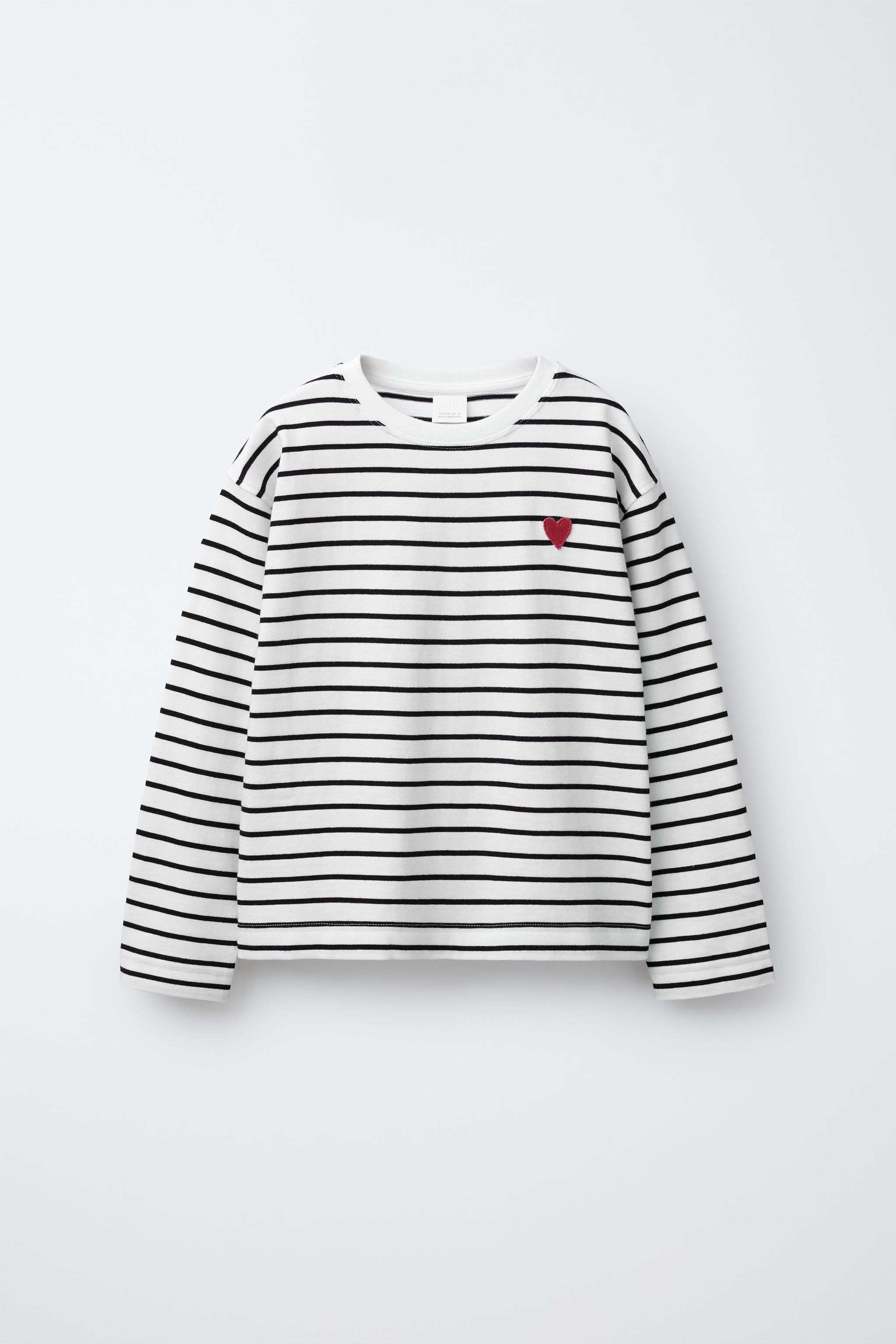 STRIPED HEART T-SHIRT