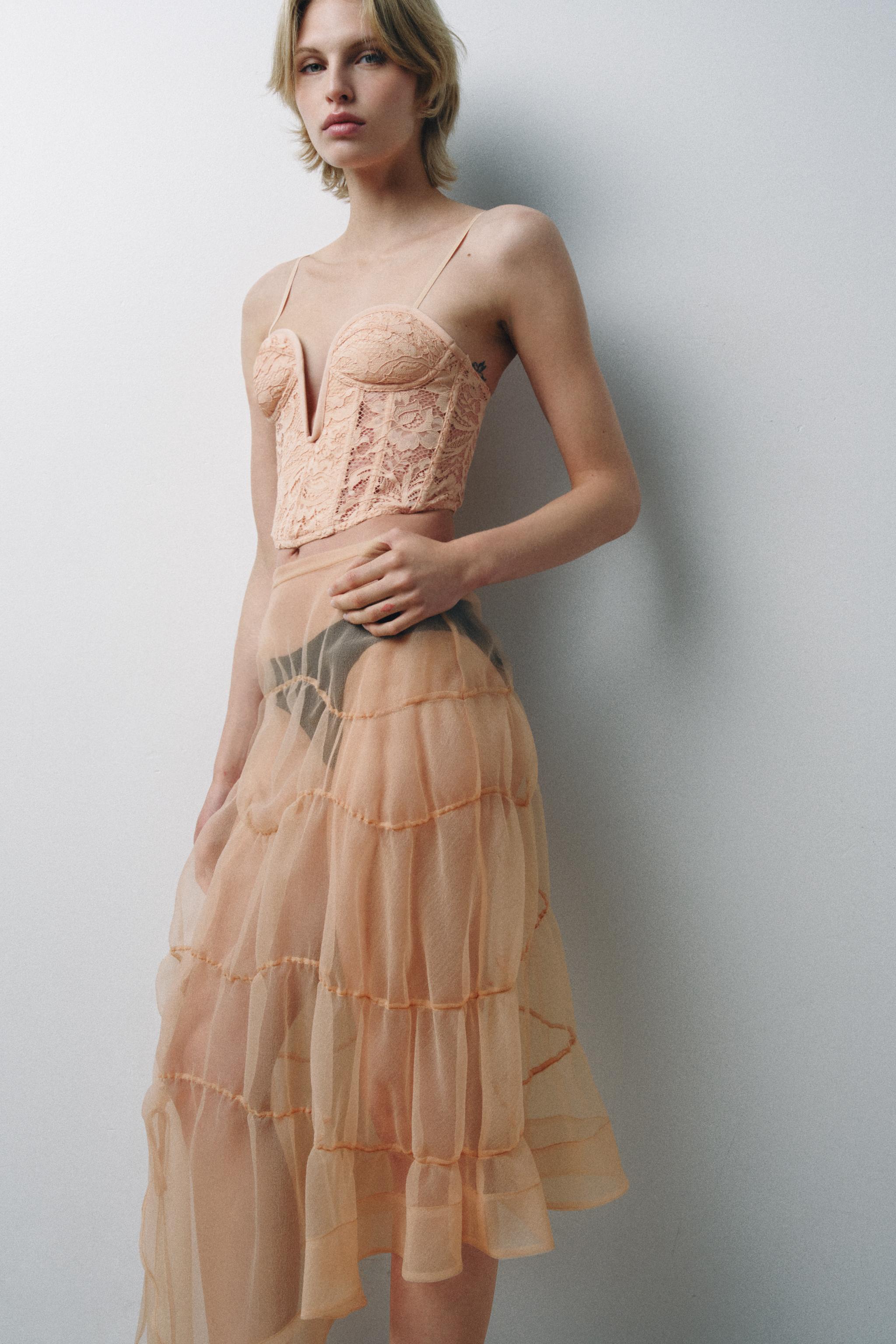 RUFFLED ORGANZA SKIRT