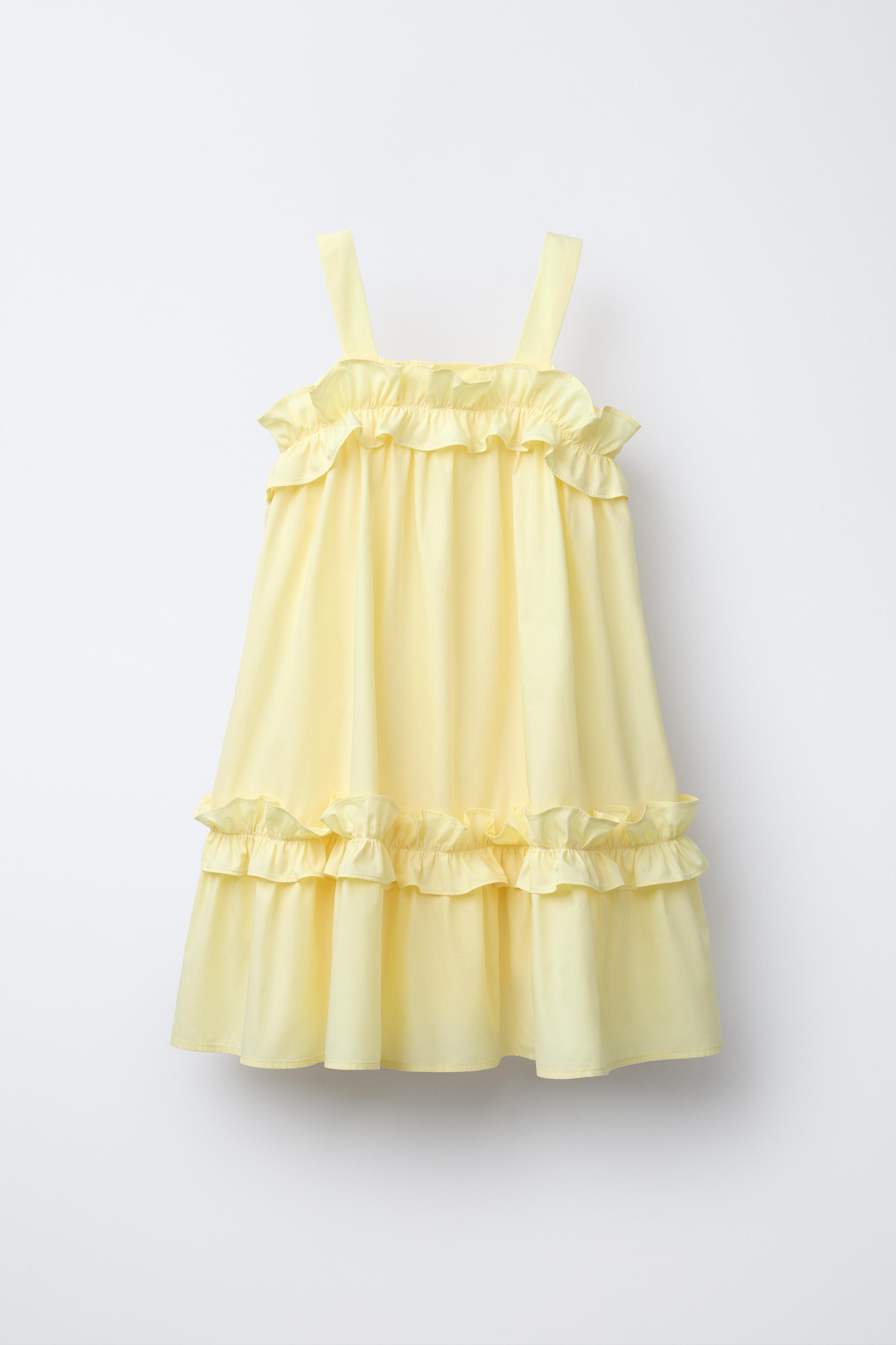 FLOUNCED POPLIN DRESS