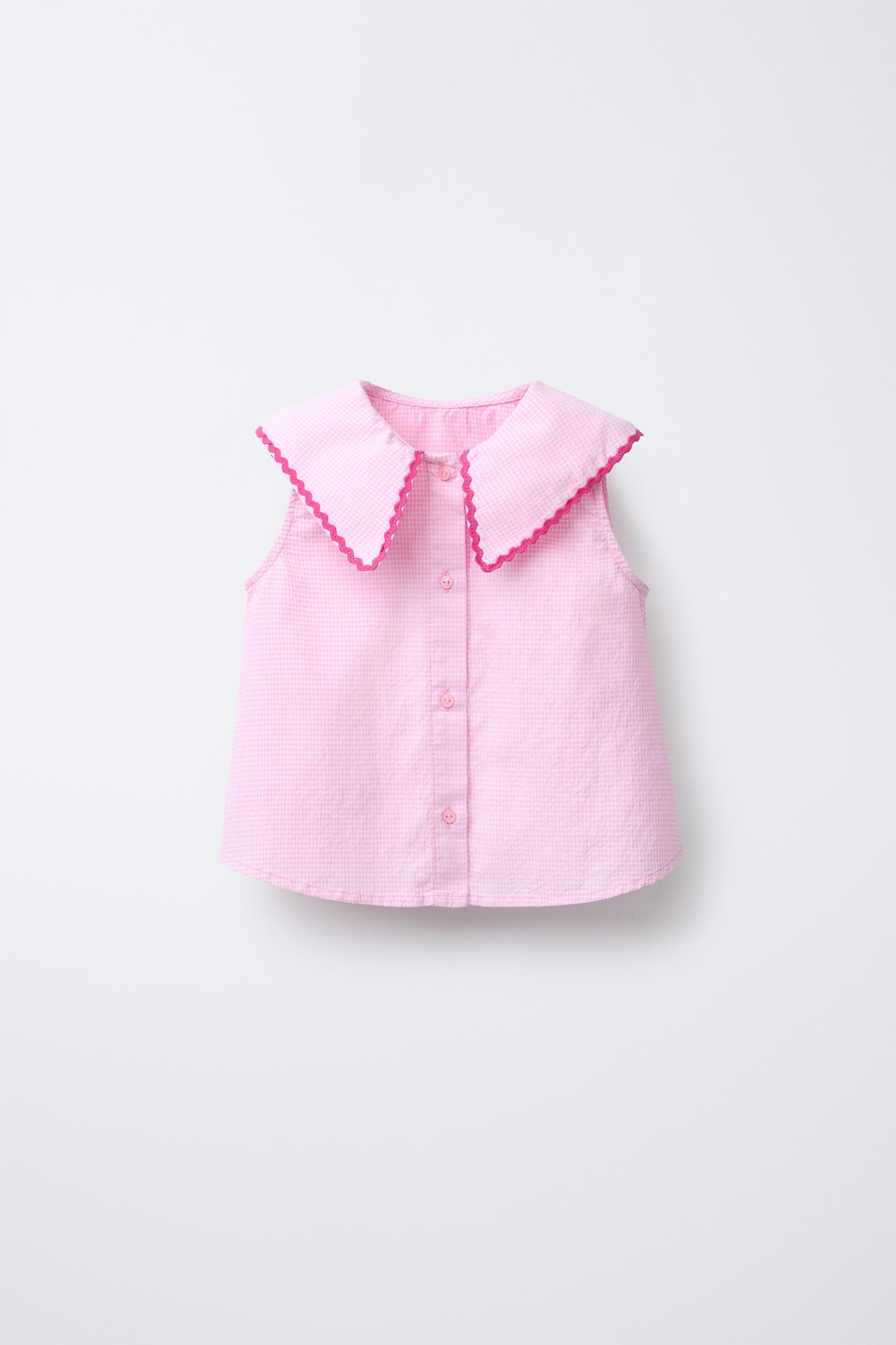 GINGHAM RUFFLE SHIRT