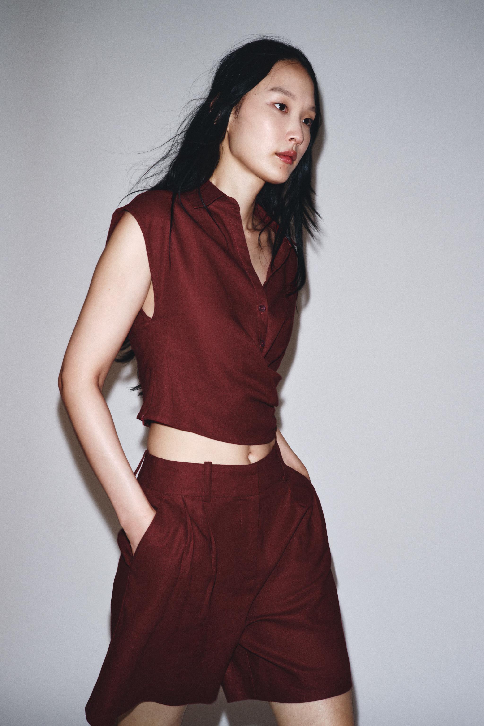 LINEN WRAP TOP
