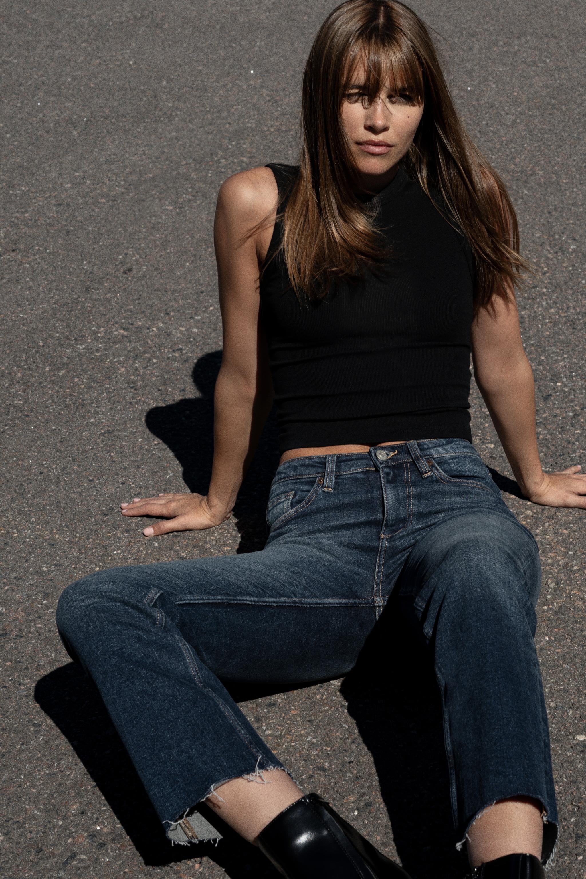 TRF HIGH-WAISTED CROPPED FLARE JEANS