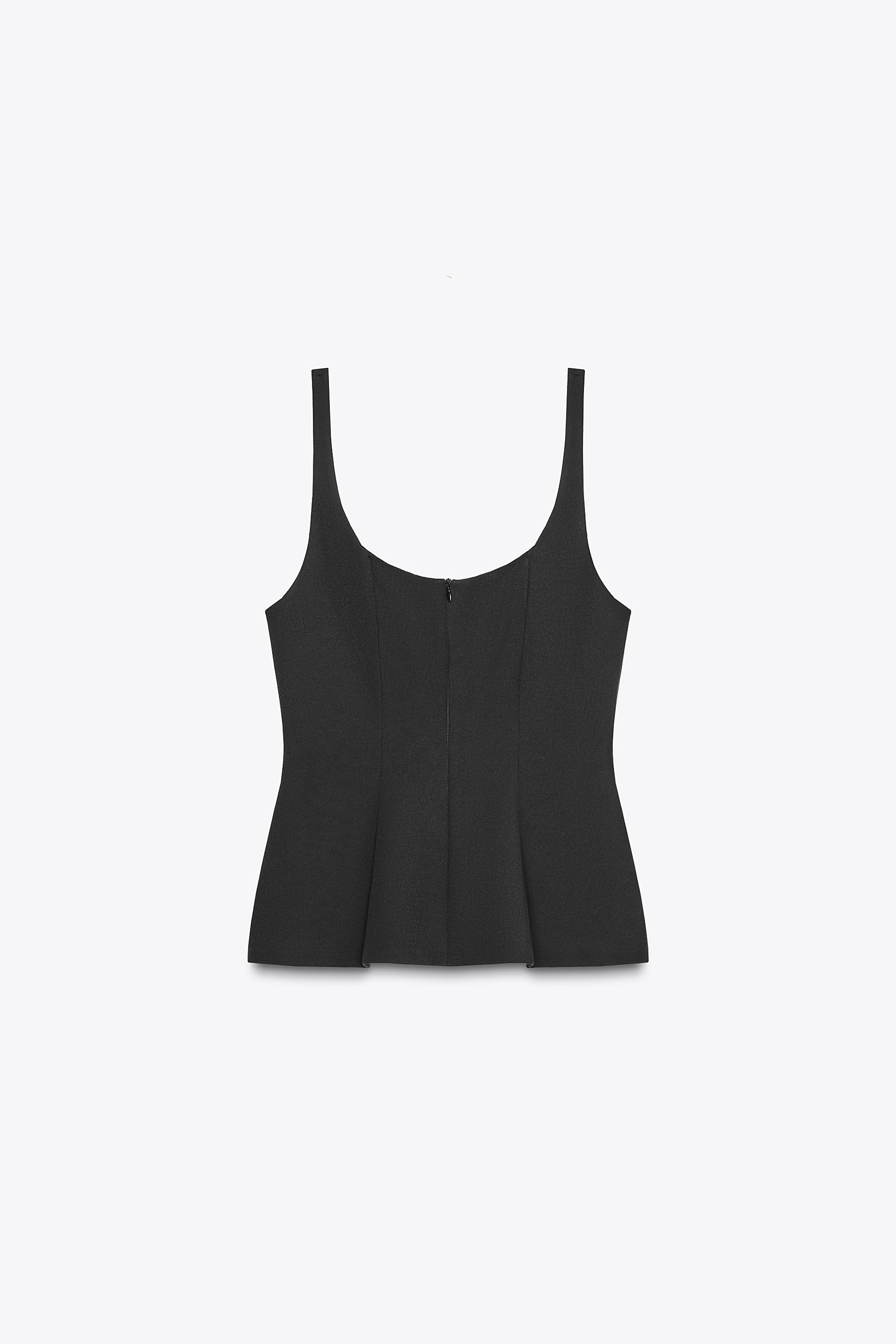 ZIPPER PEPLUM TOP
