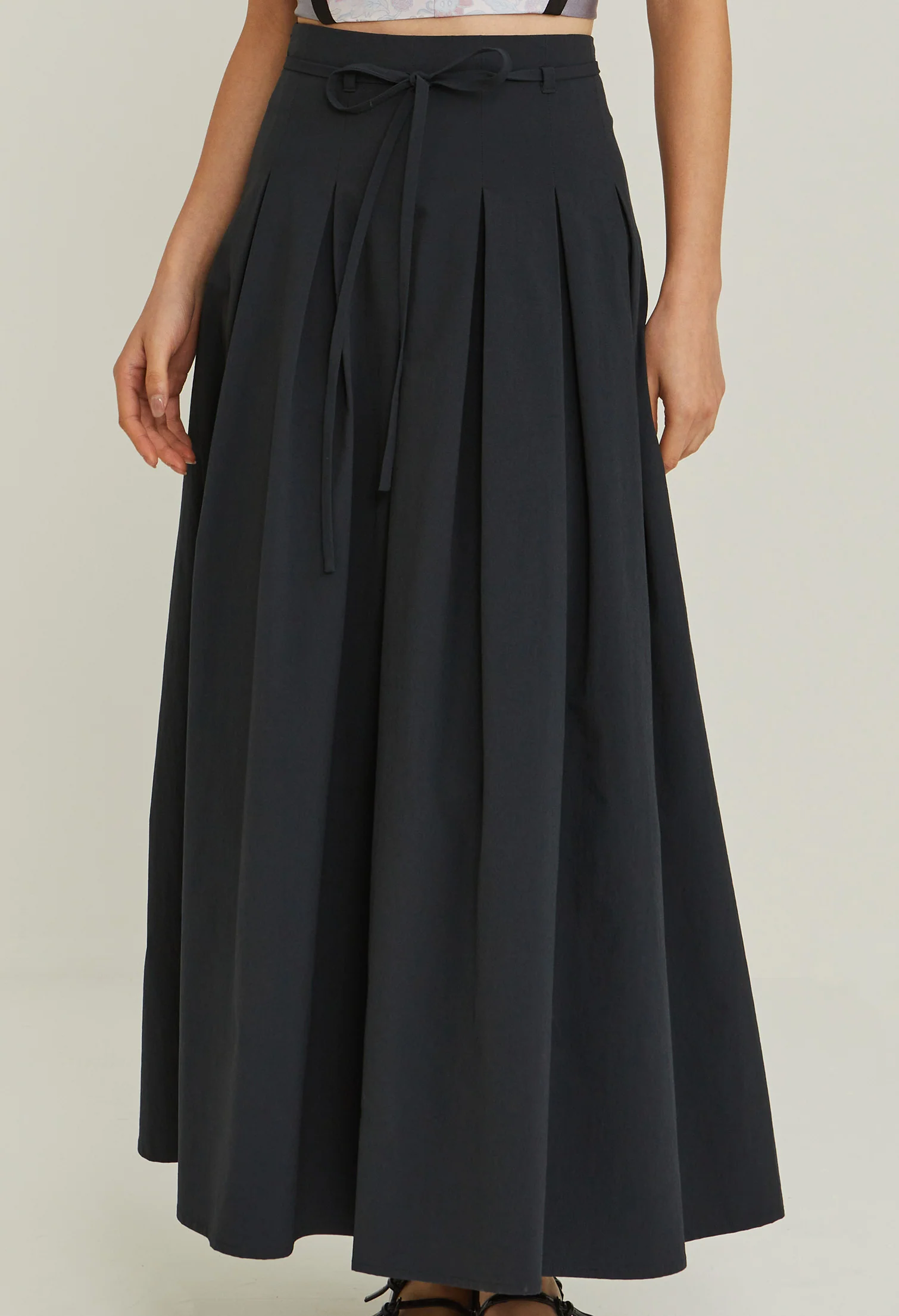 Moonlit Ripple Midi Skirt