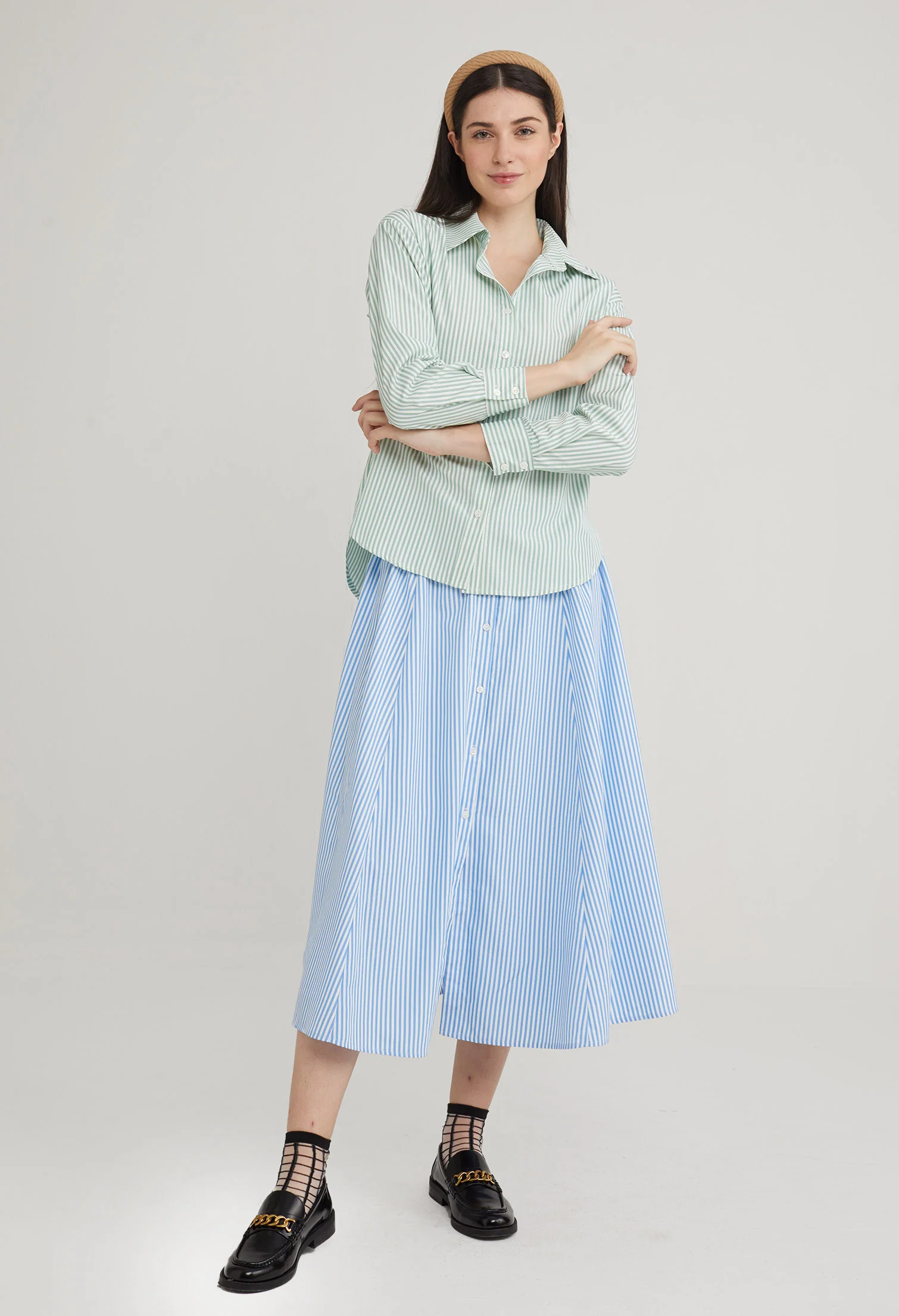 Picnic Striped Button Up Blouse