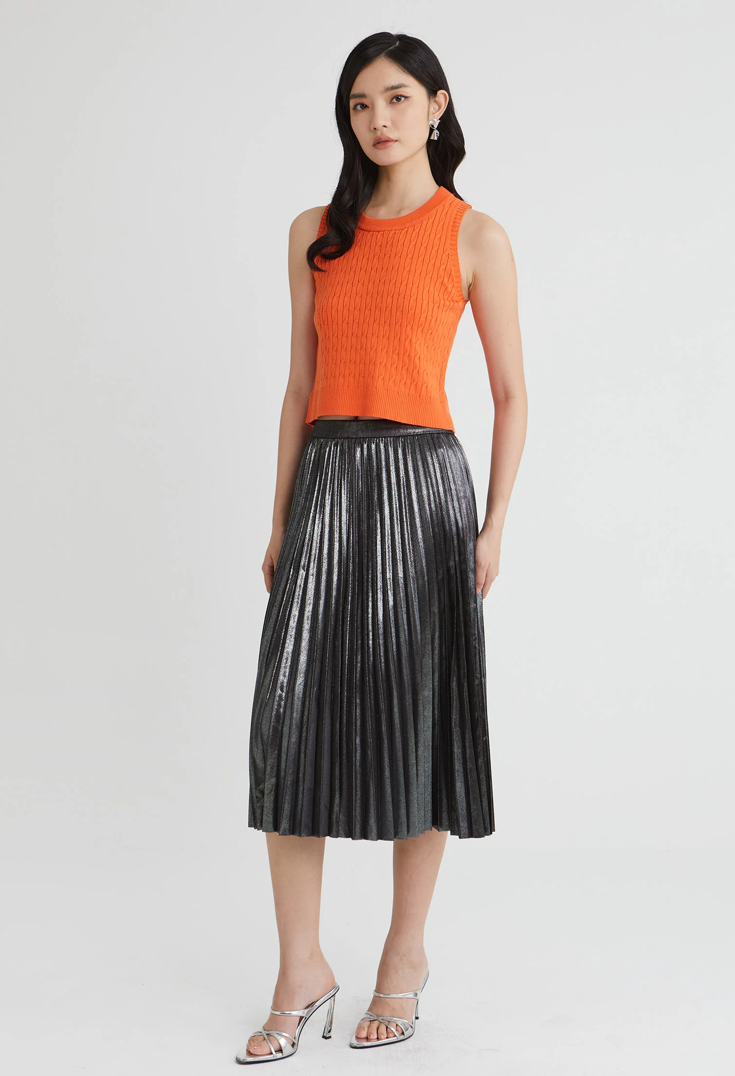 Seren Pleated Midi Skirt