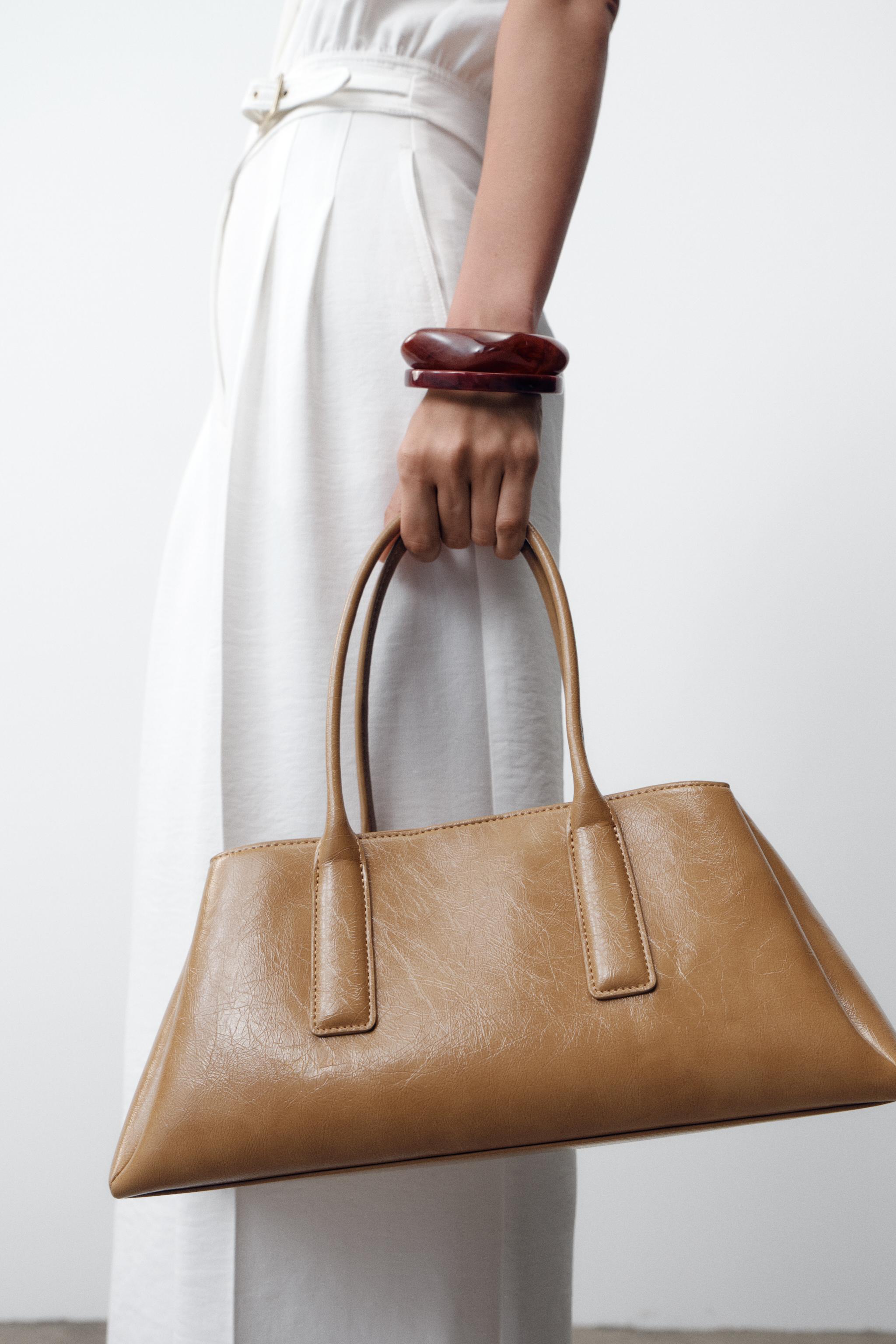 CRACKLE-EFFECT CITY BAG