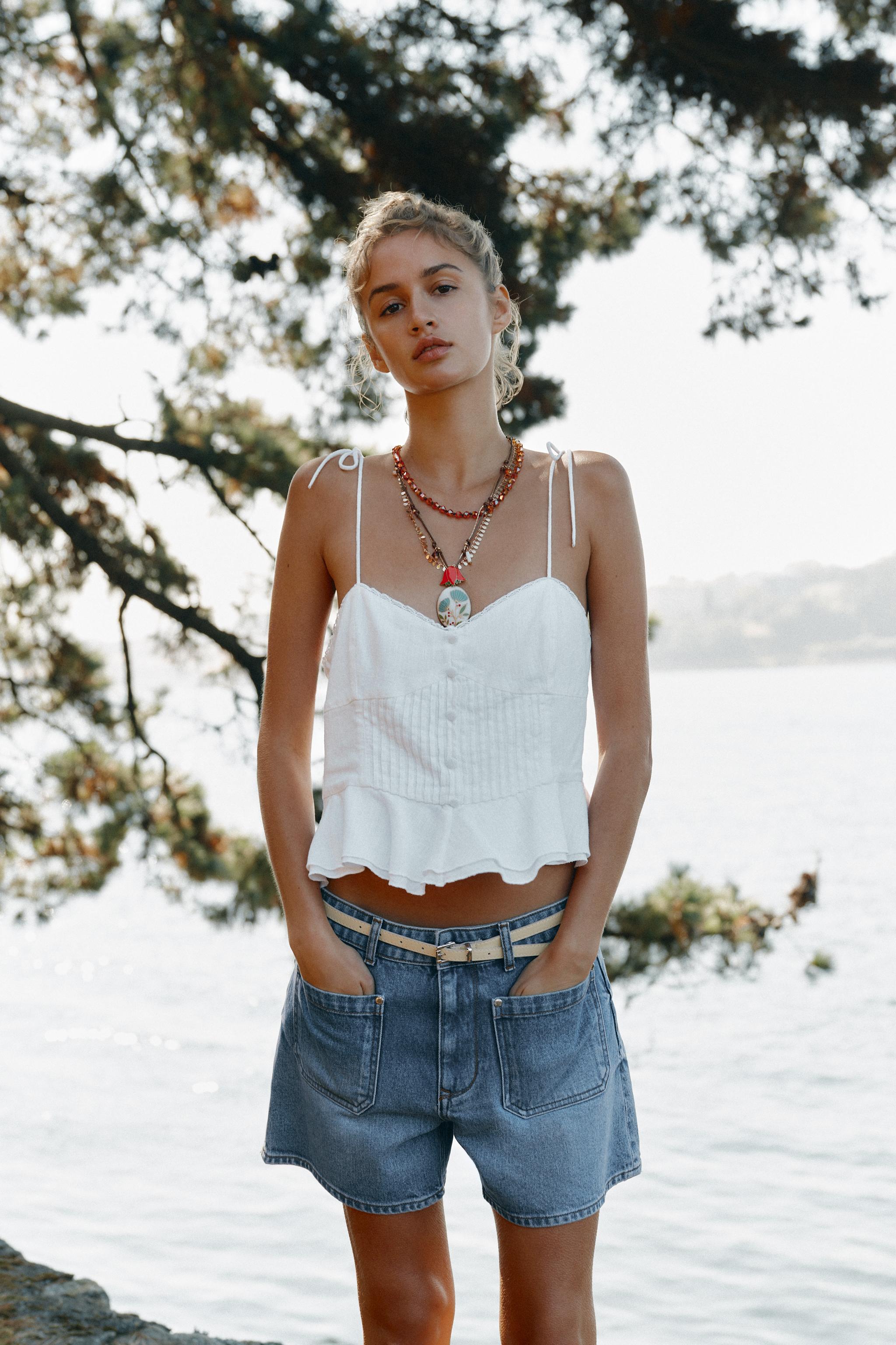 Z1975 BELTED DENIM SHORTS