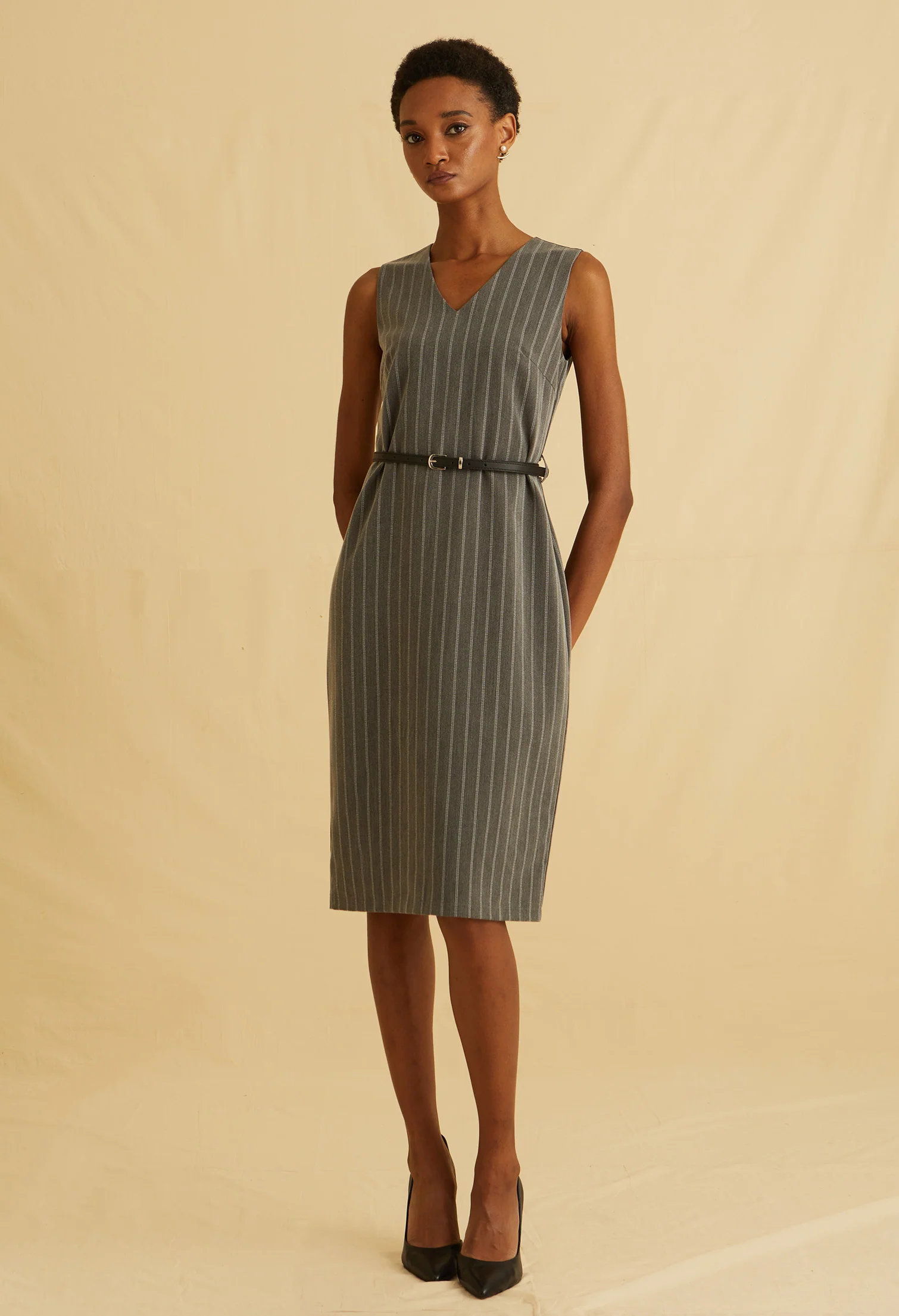Sharp Line Midi Dress