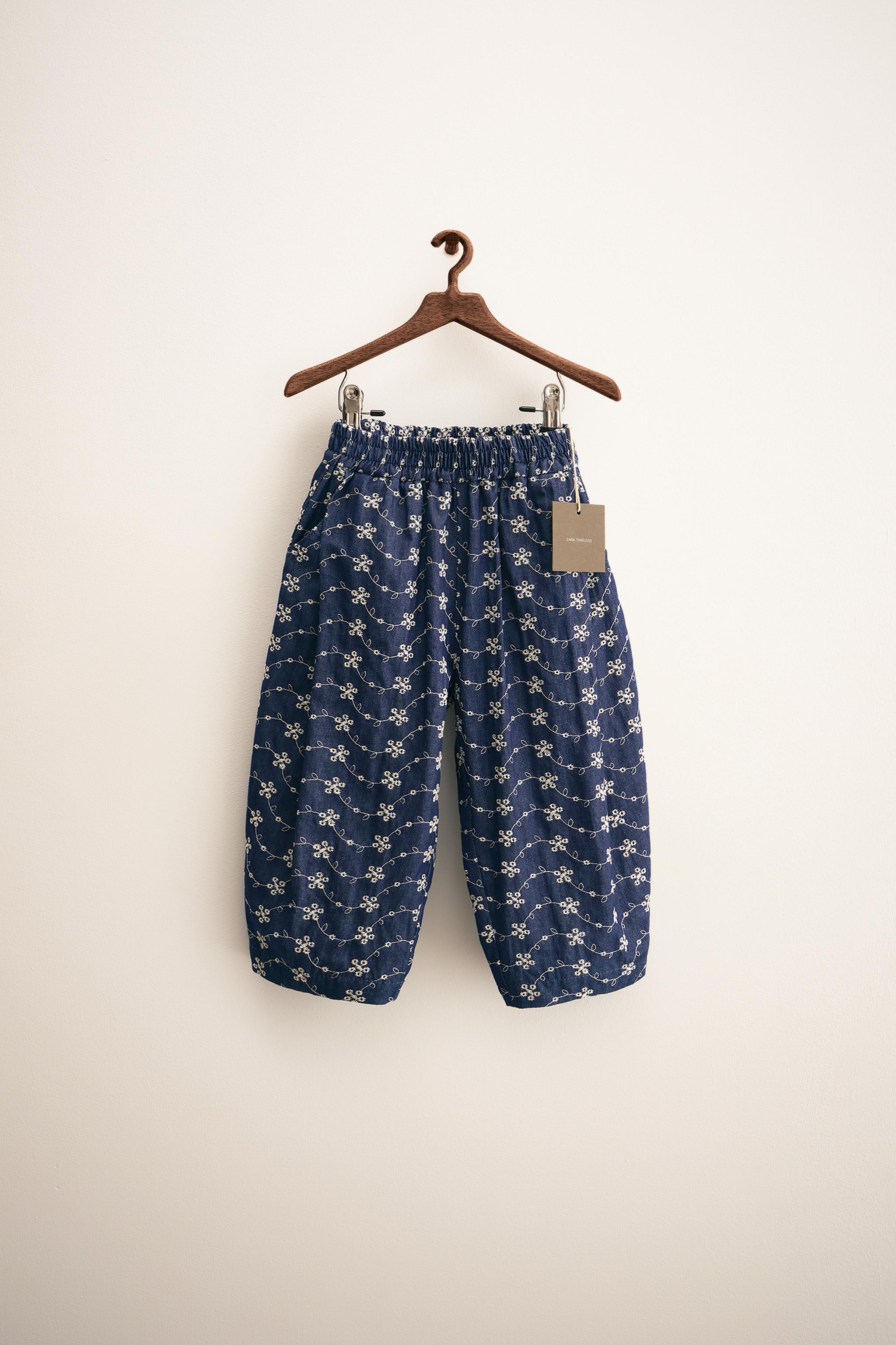 ZARA TIMELESS - EMBROIDERED FLORAL BAGGY PANTS