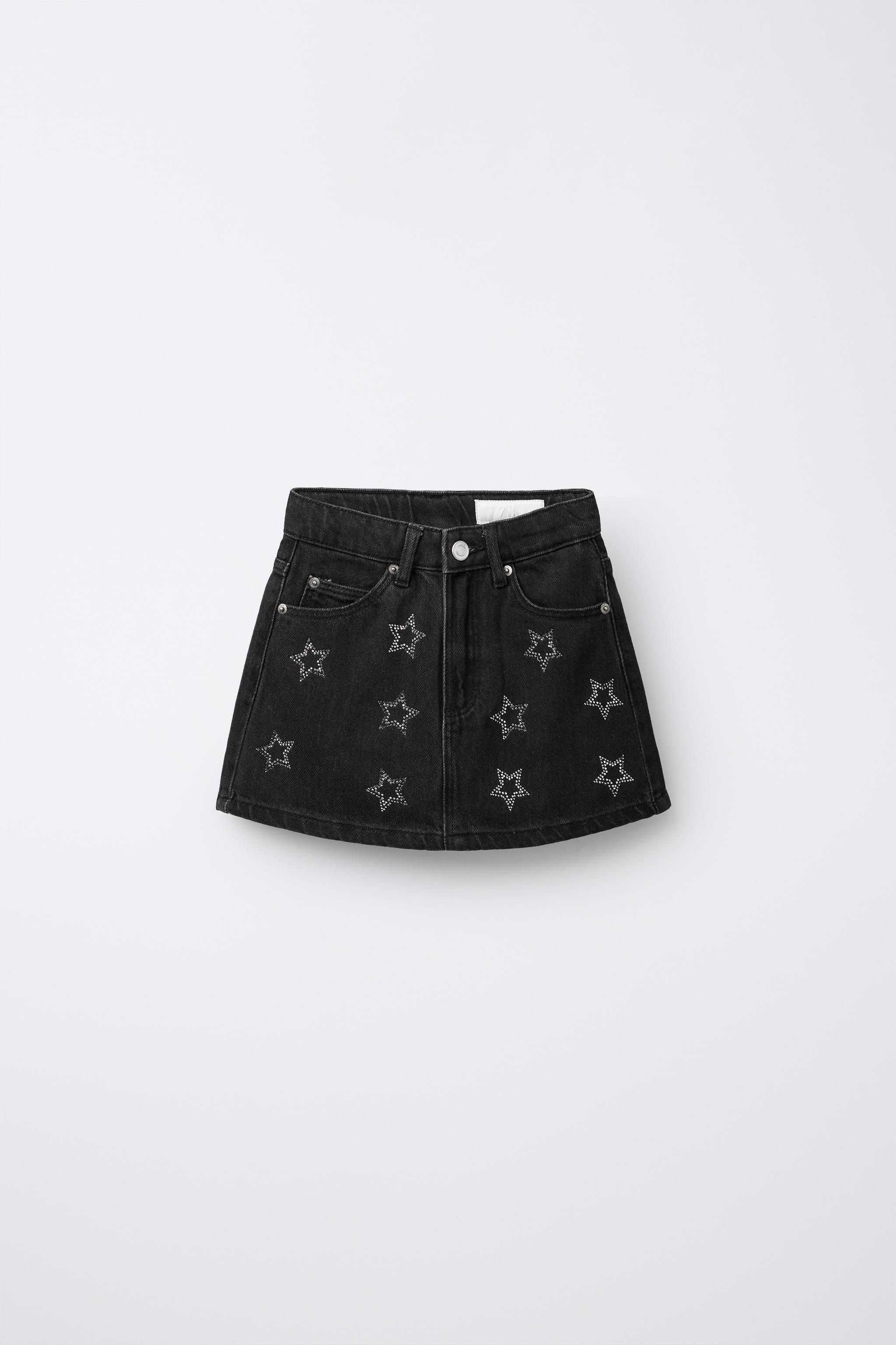 GLITTER STAR DENIM SKIRT