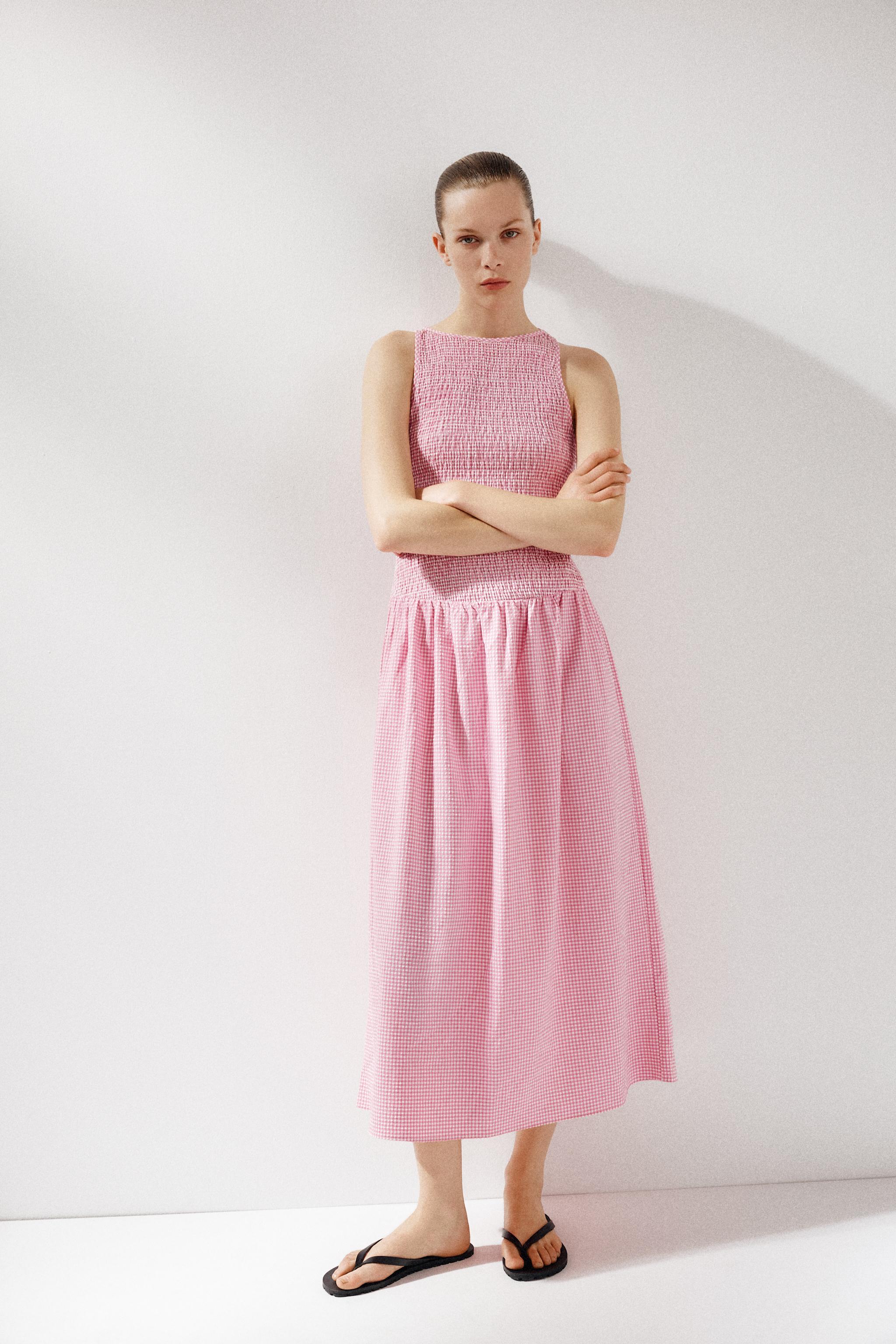 GINGHAM MIDI DRESS