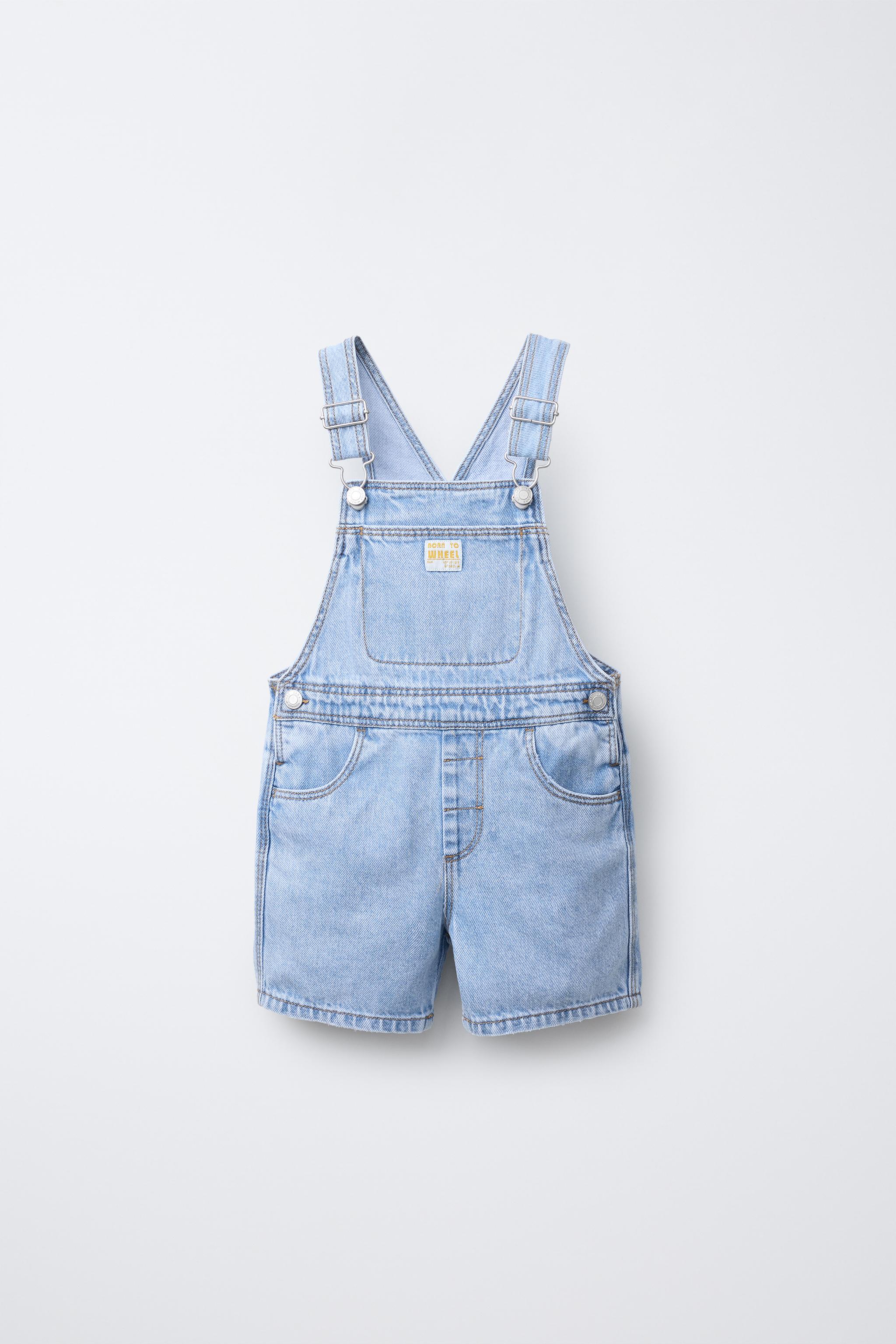DENIM OVERALL SHORTS