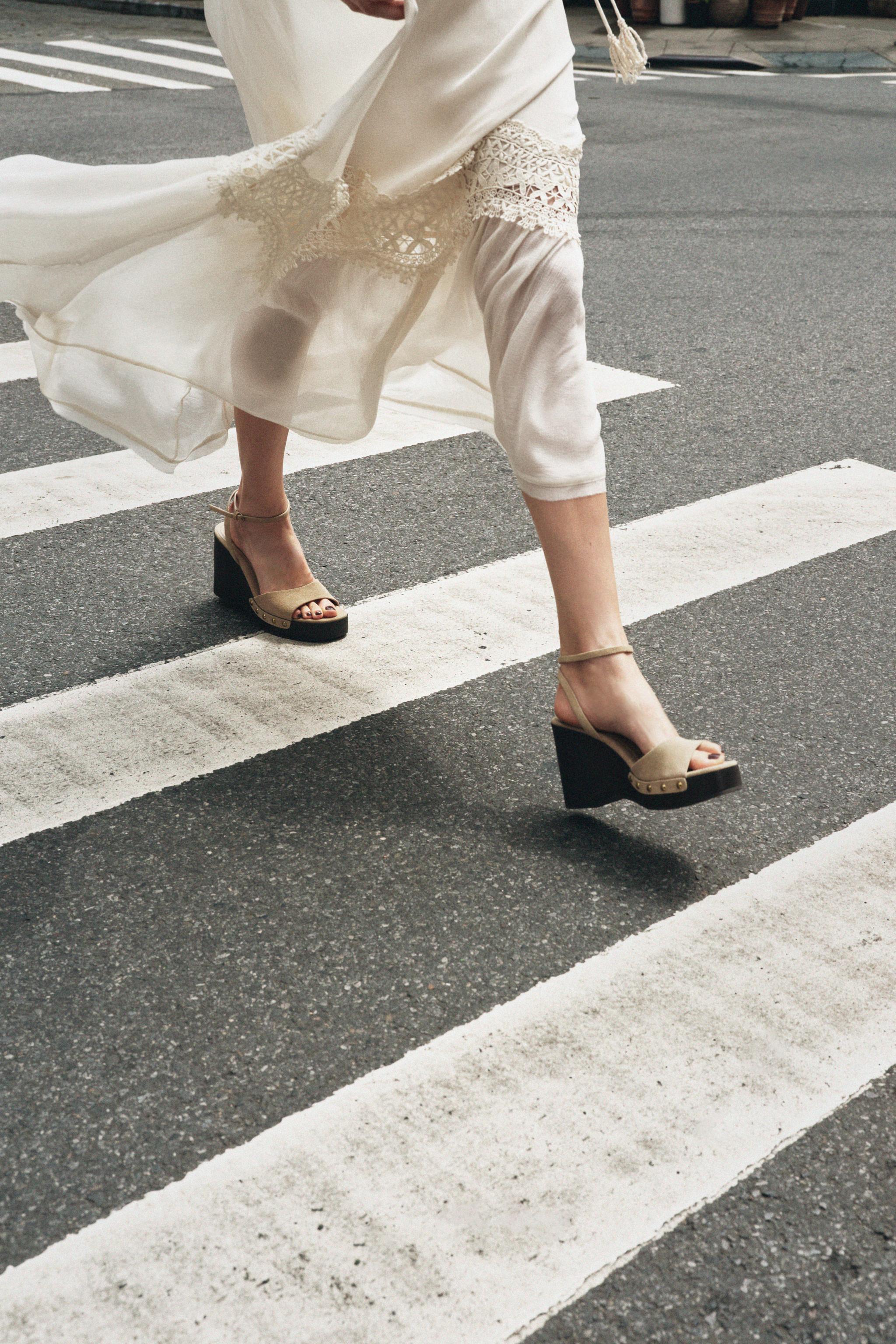 STUDDED SUEDE SANDALS