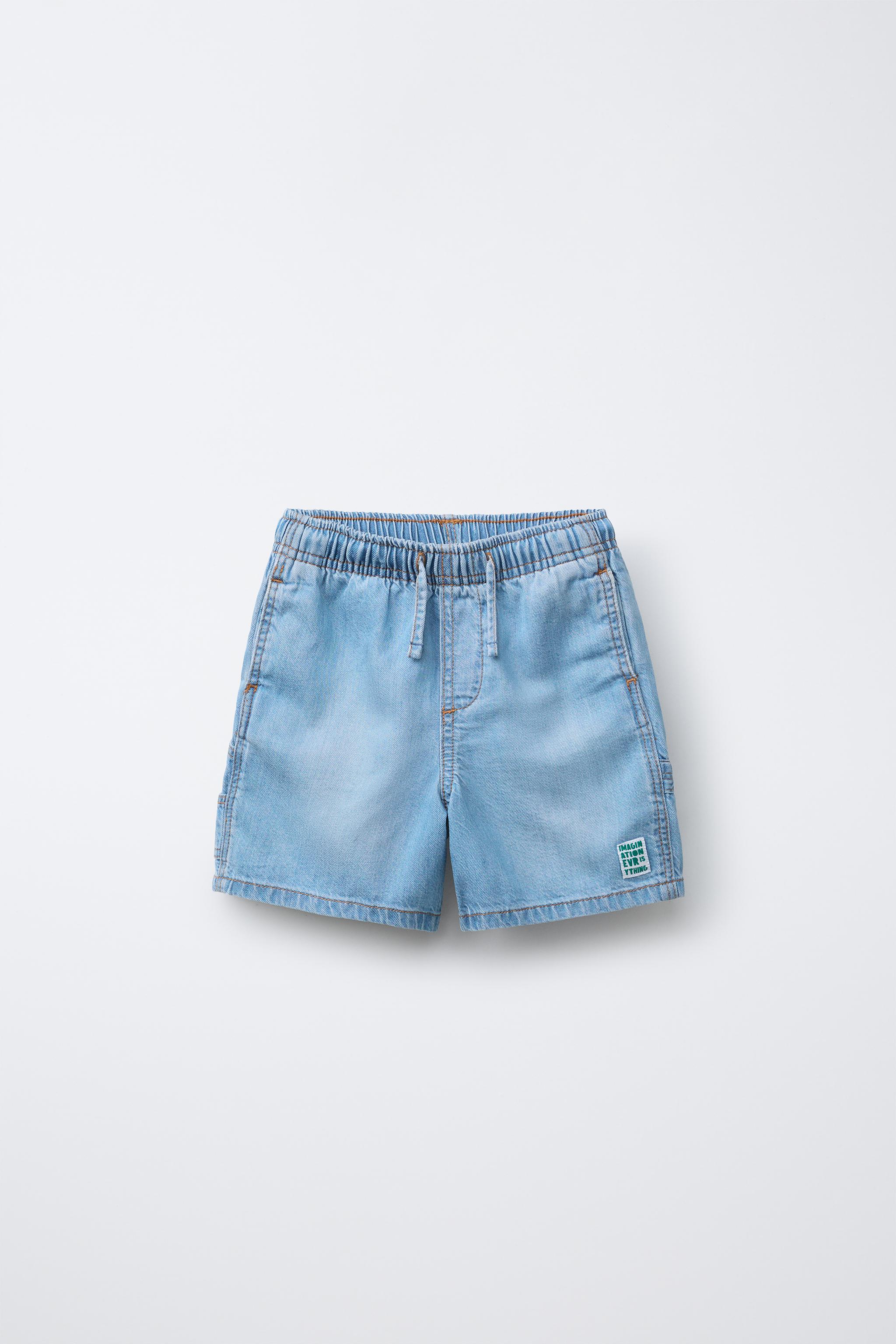 DENIM SHORTS WITH ELASTIC WAIST