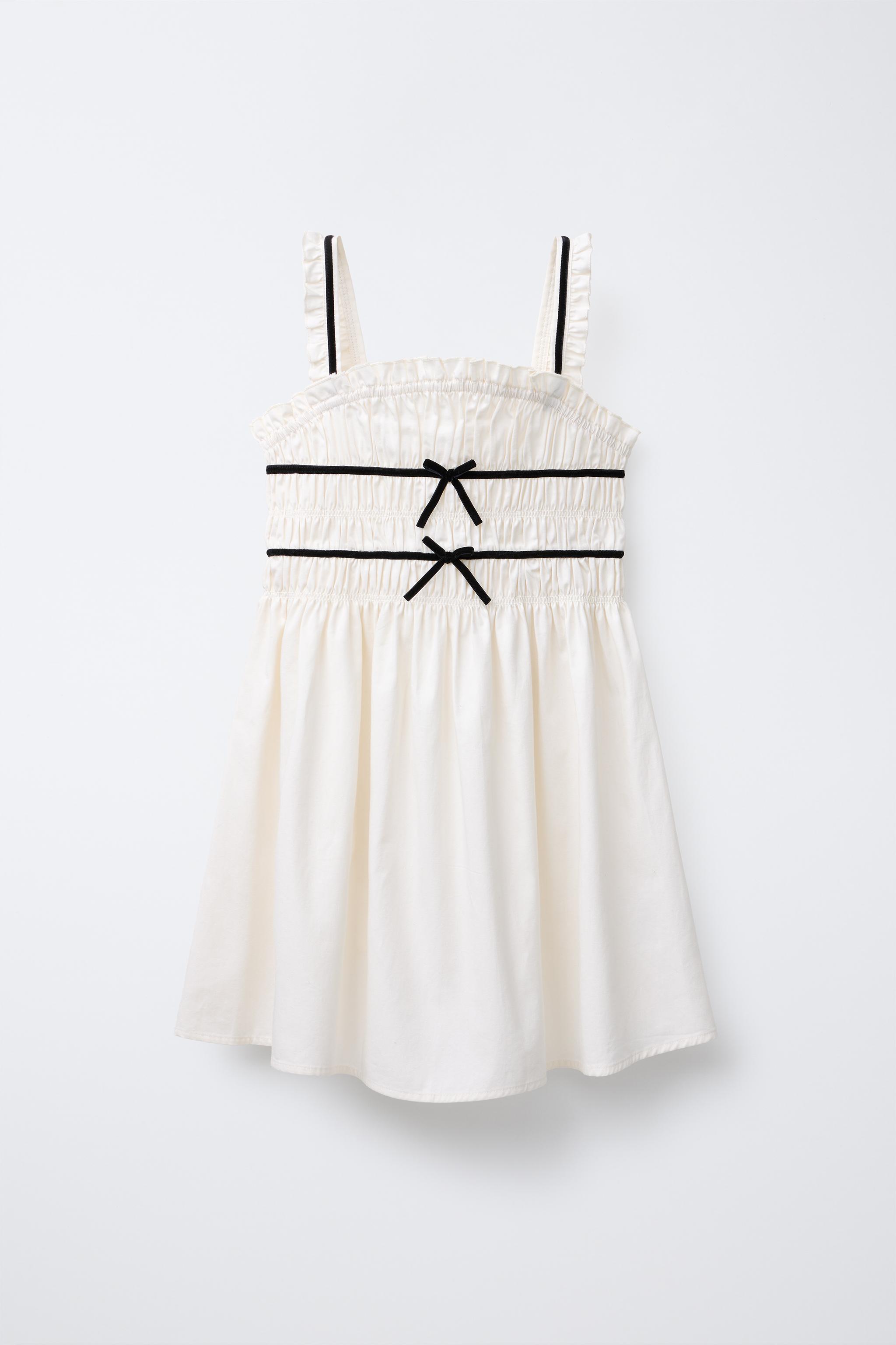 CONTRAST PIPING BOW DRESS