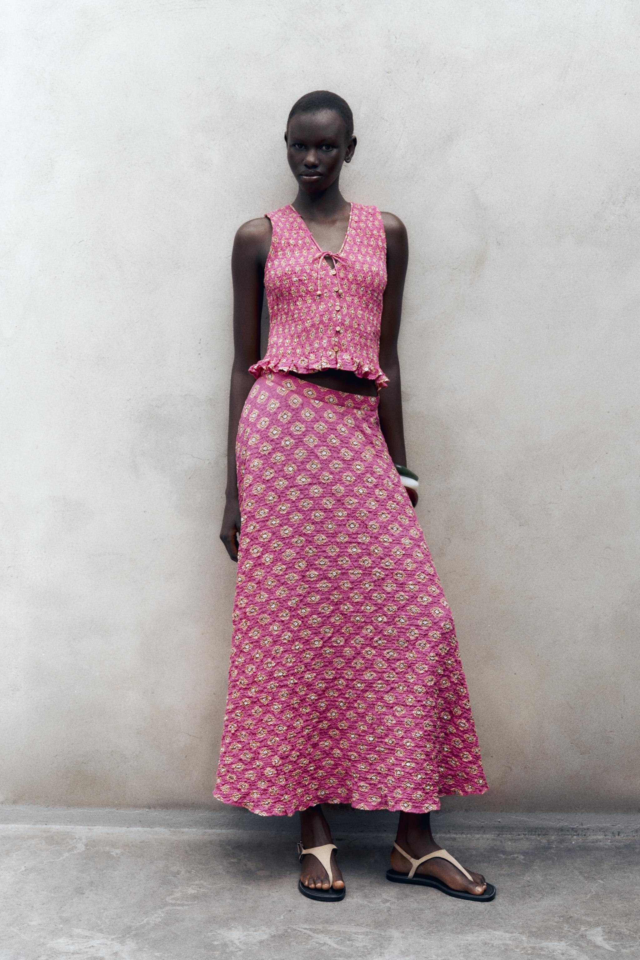 PRINTED MIDI SKIRT