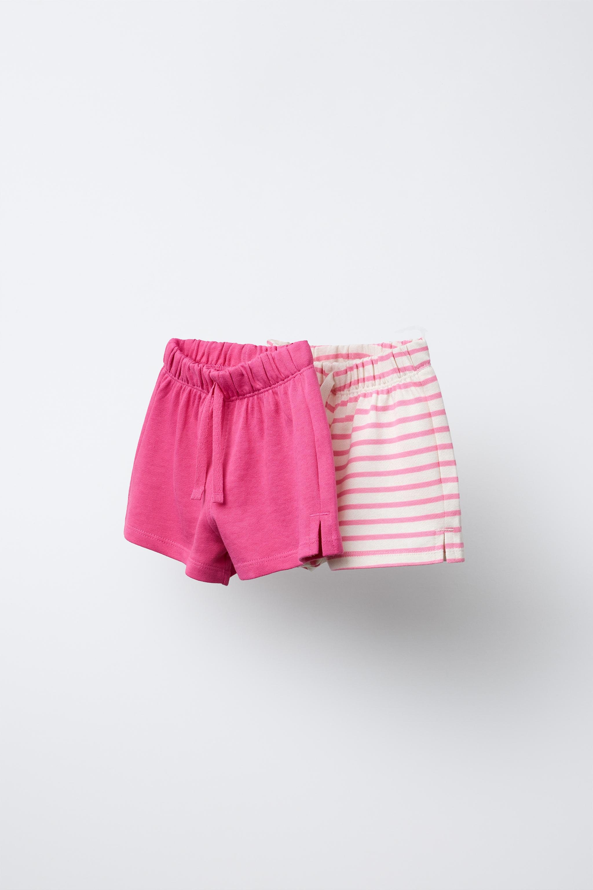 TWO-PACK OF PLAIN AND STRIPED SHORTS