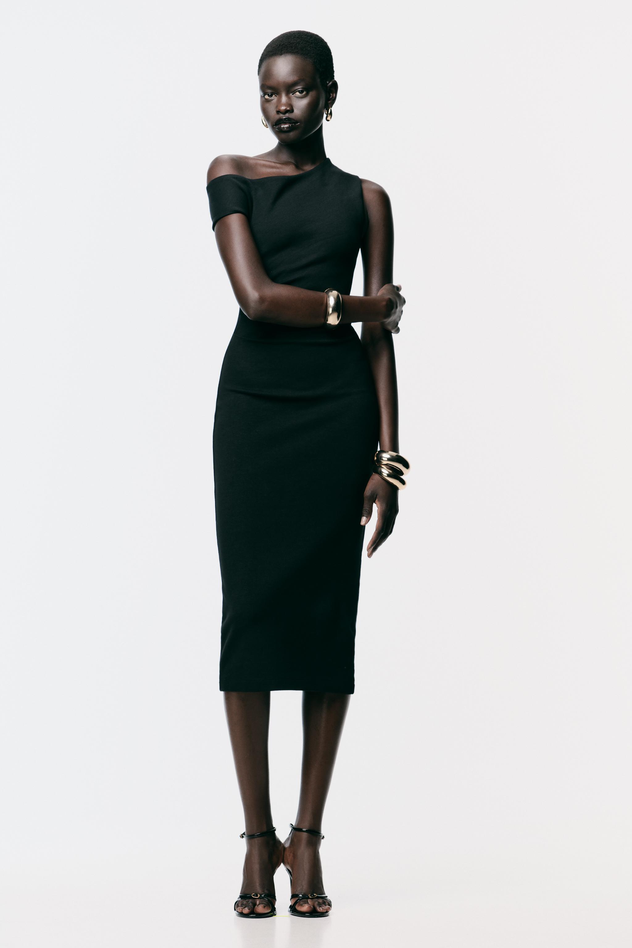 RUCHED MIDI DRESS
