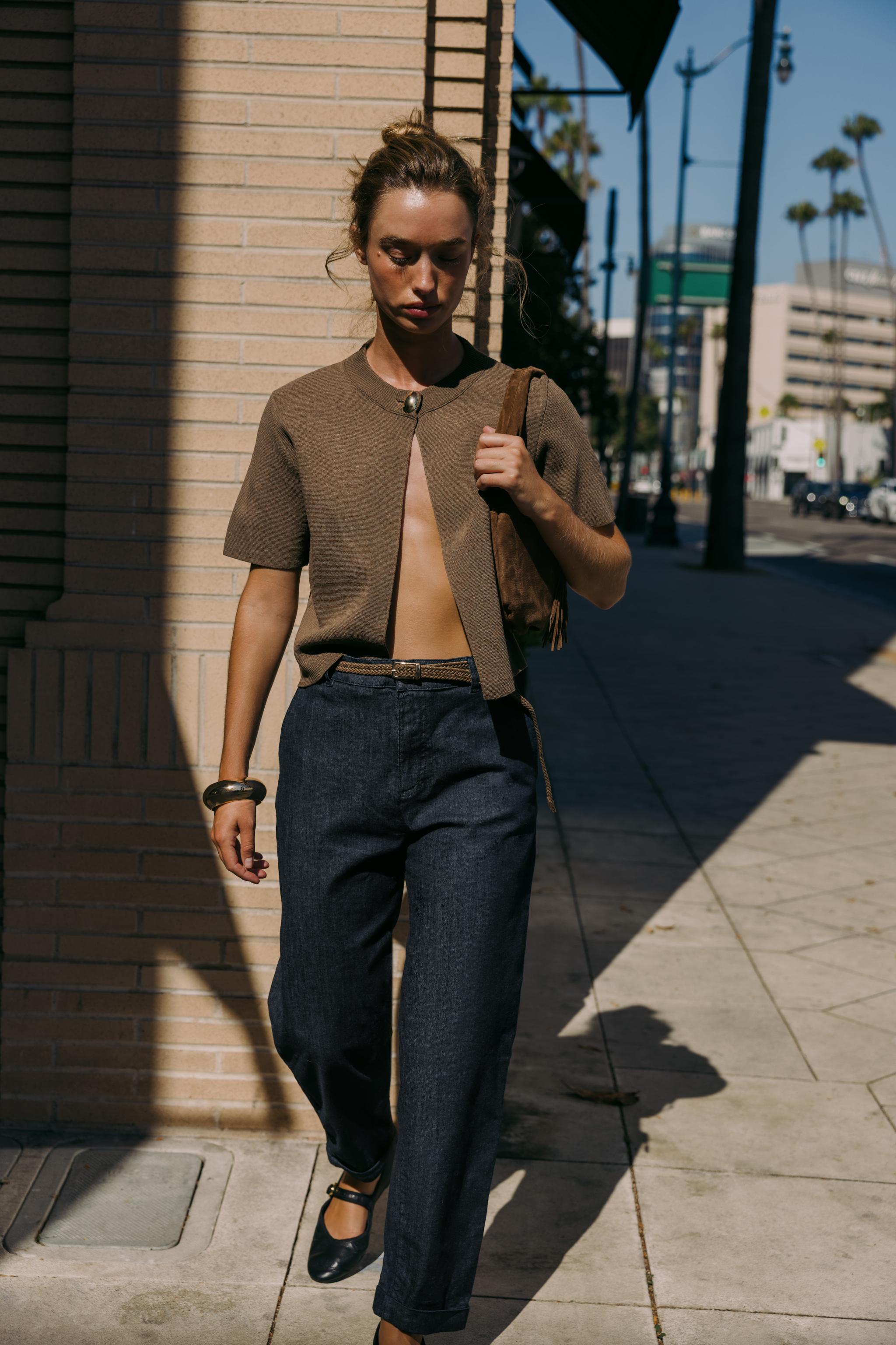 Z1975 BRAIDED BELT CHINO DENIM PANTS