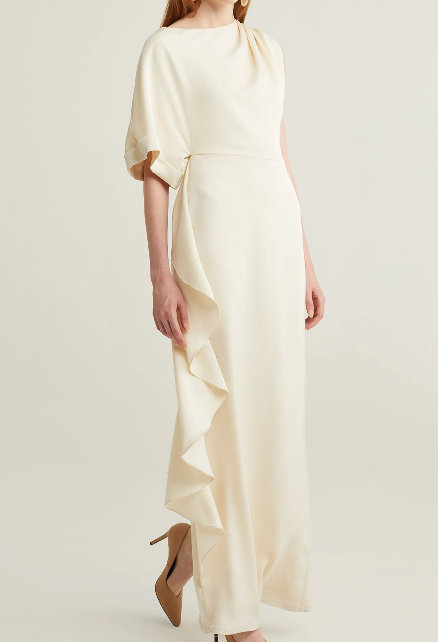 nichii X NURITA HARITH Monochromatic Ruffled Maxi Dress