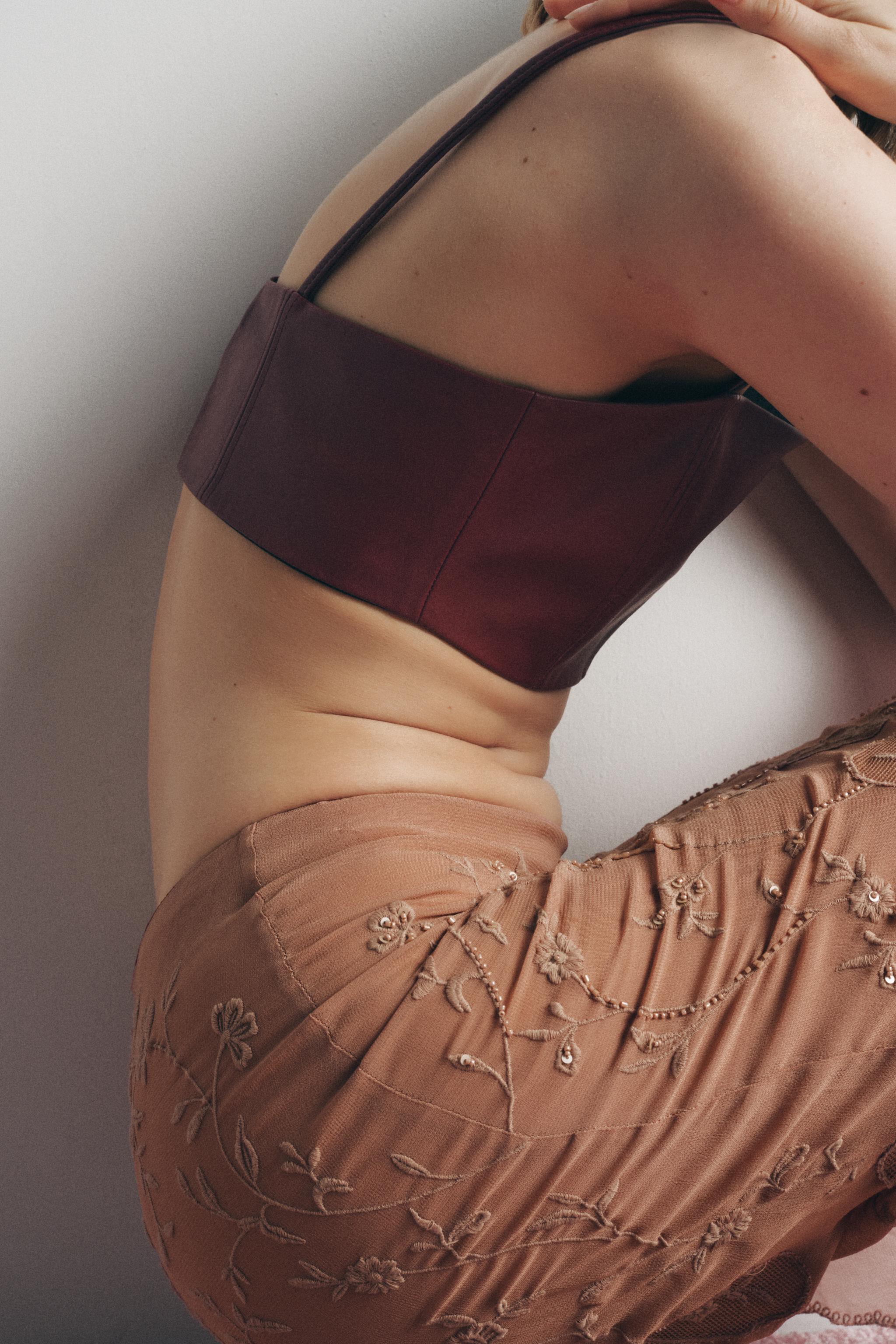 FAUX LEATHER STRAPPY BRALETTE