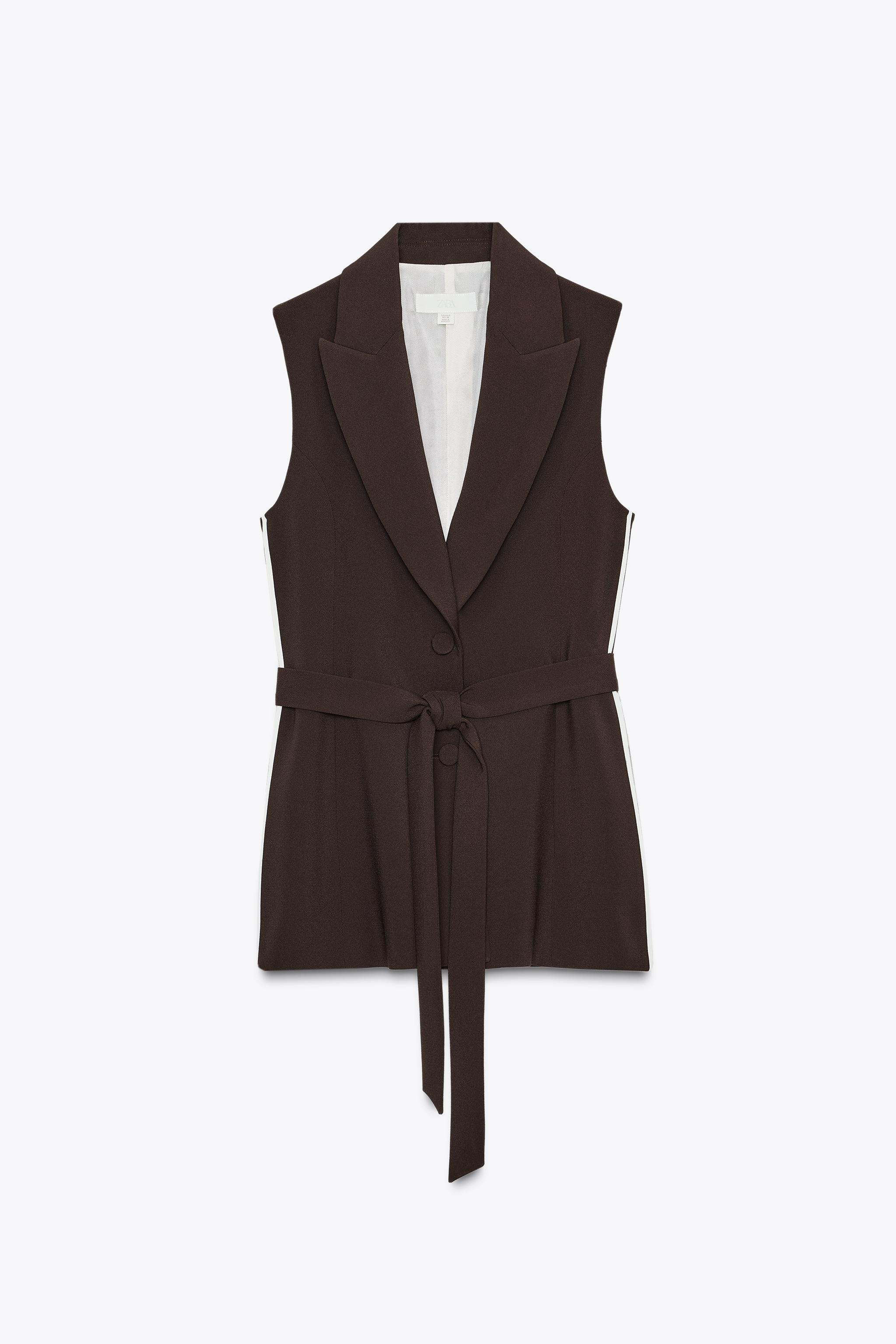 LONG VEST WITH SIDE STRIPE