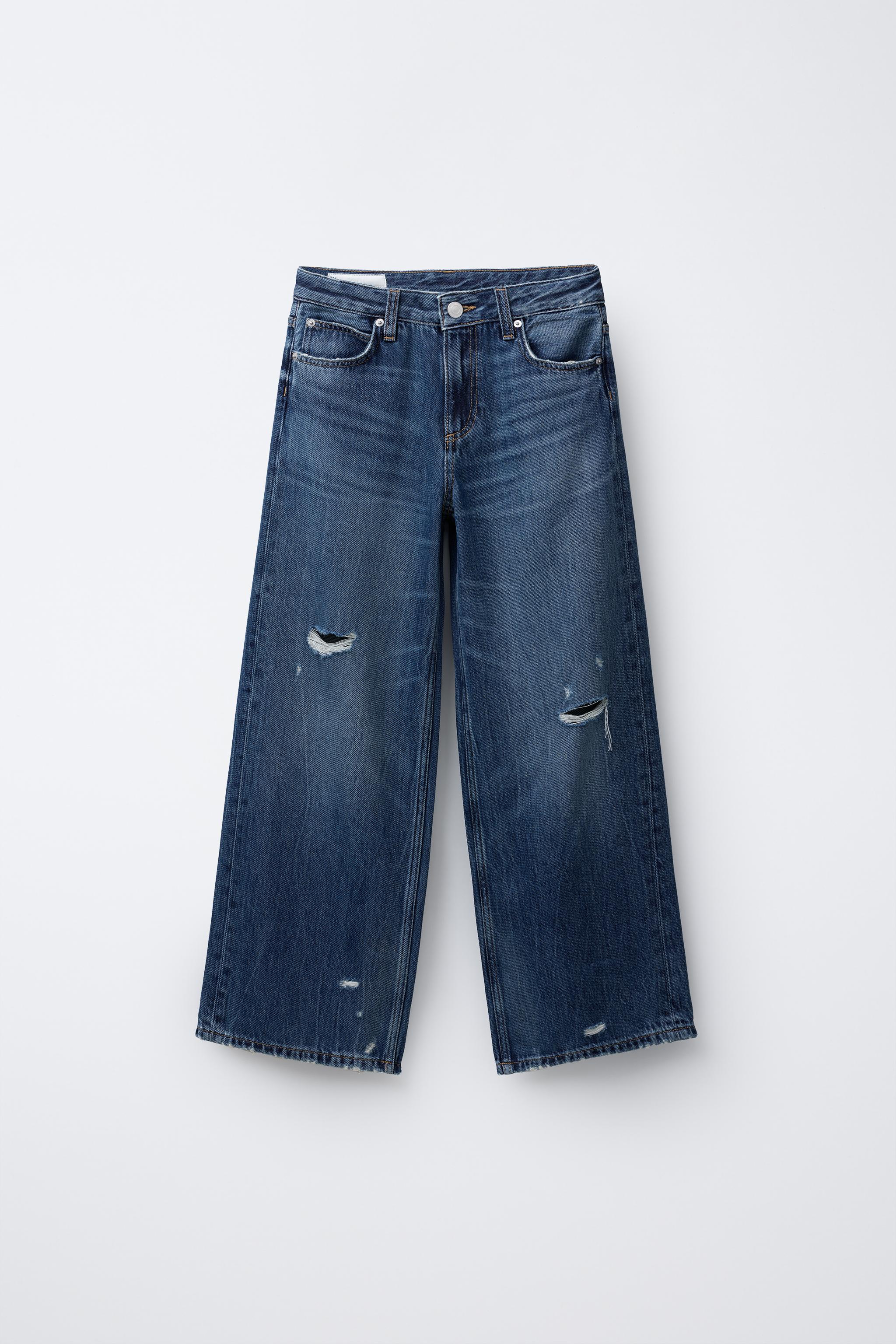 RIPPED WIDE LEG JEANS