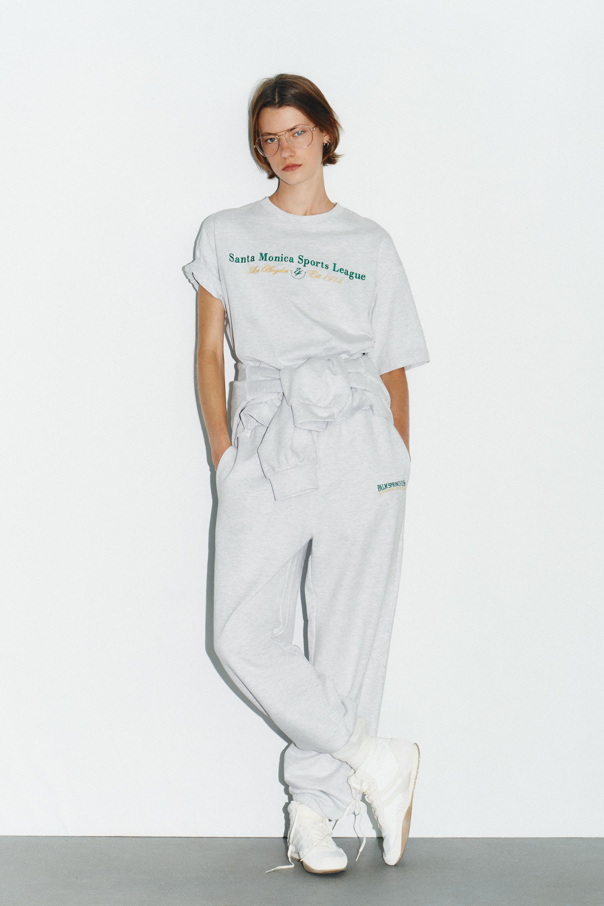 TEXT PRINT COTTON PANTS