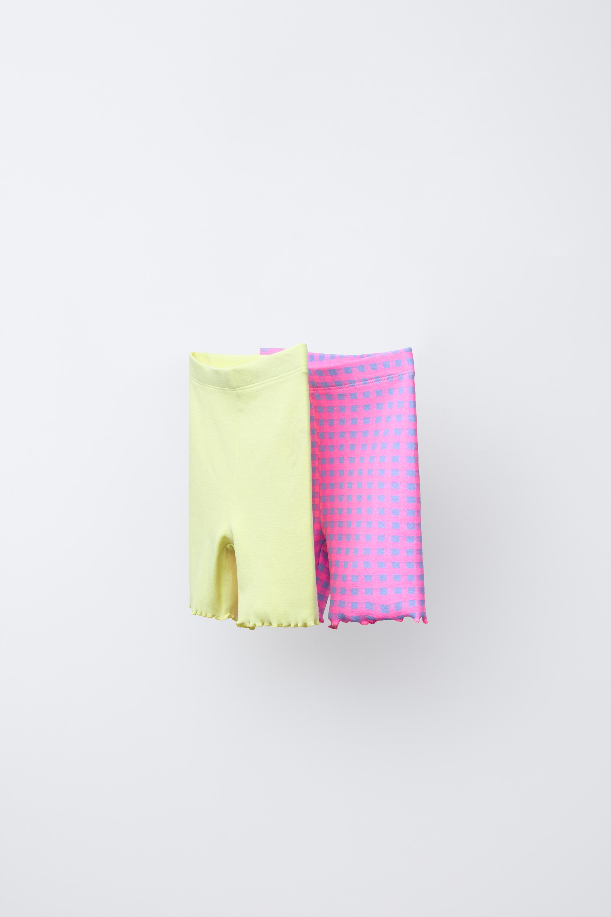 TWO-PACK PLAIN AND PRINTED CYCLING LEGGINGS