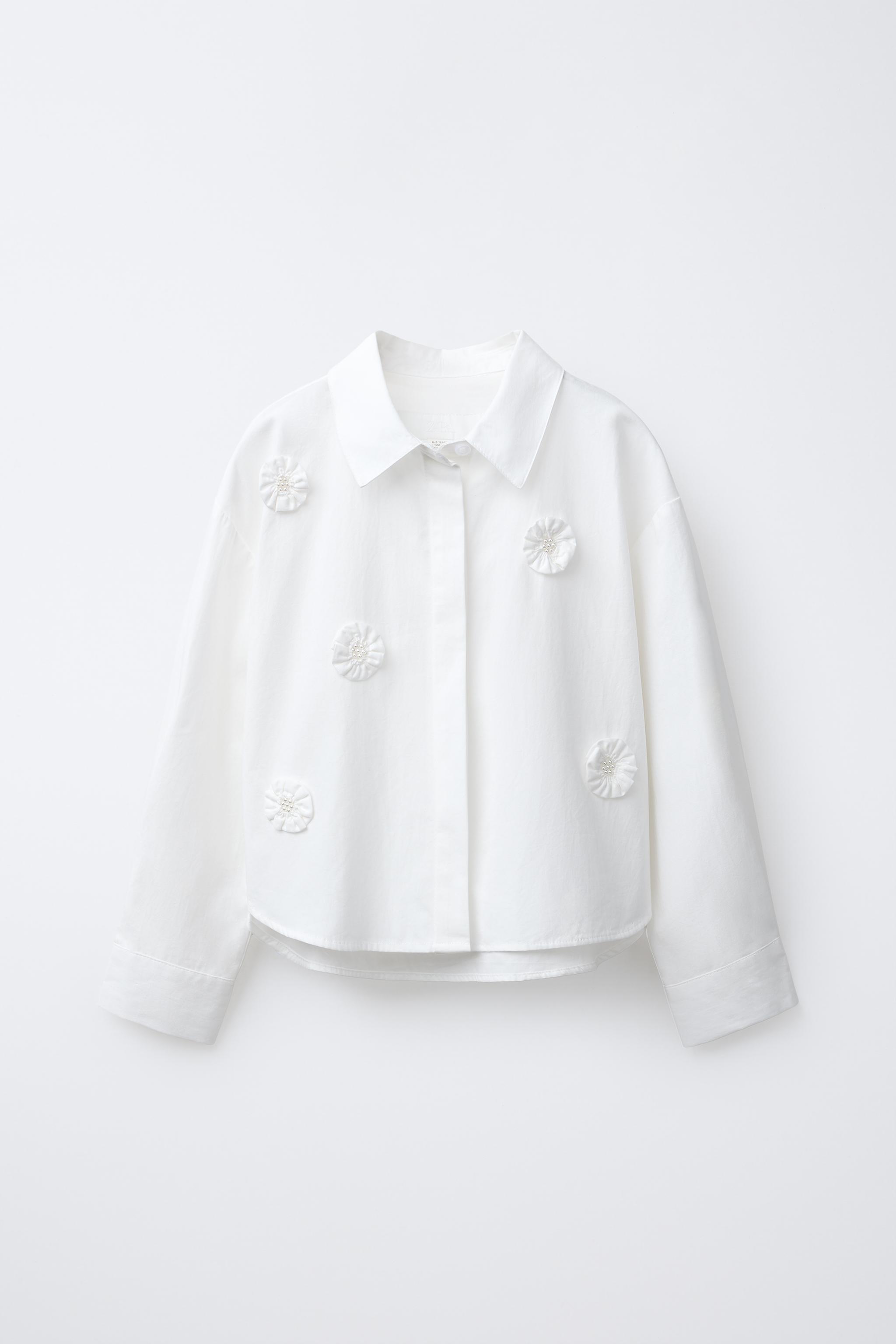 3D FLOWER POPLIN SHIRT