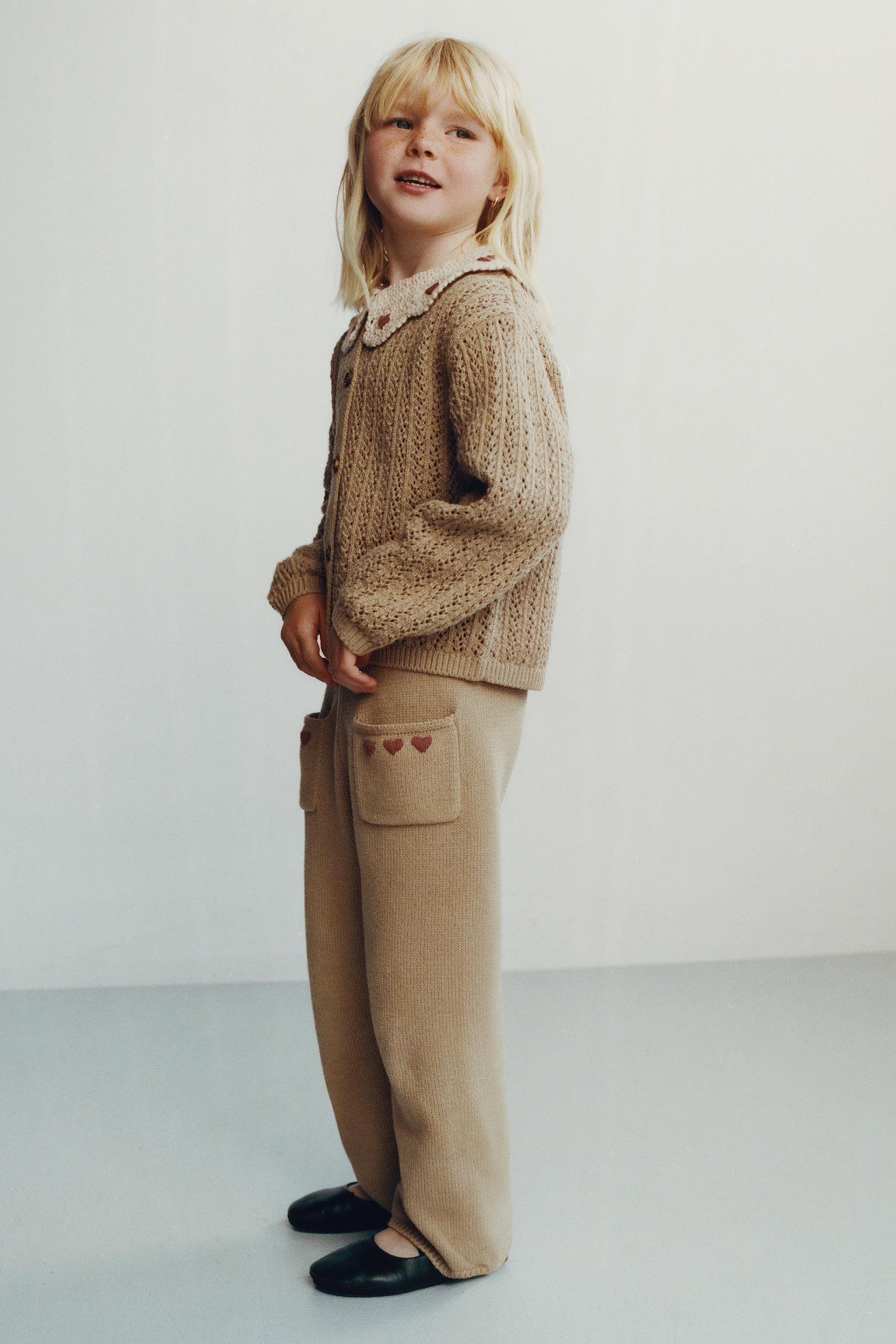 EMBROIDERED HEART KNIT CULOTTES