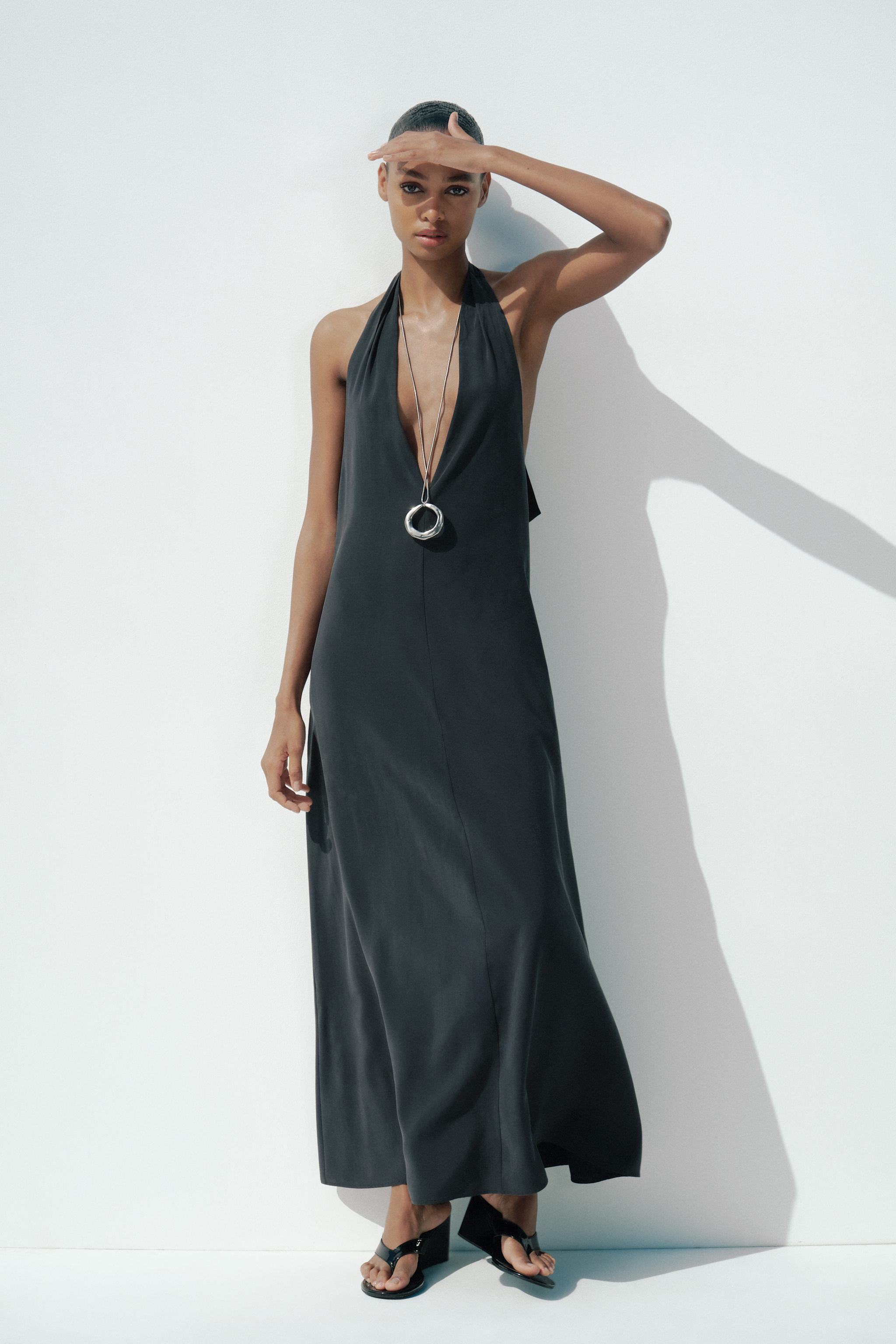 HALTER TIE MIDI DRESS