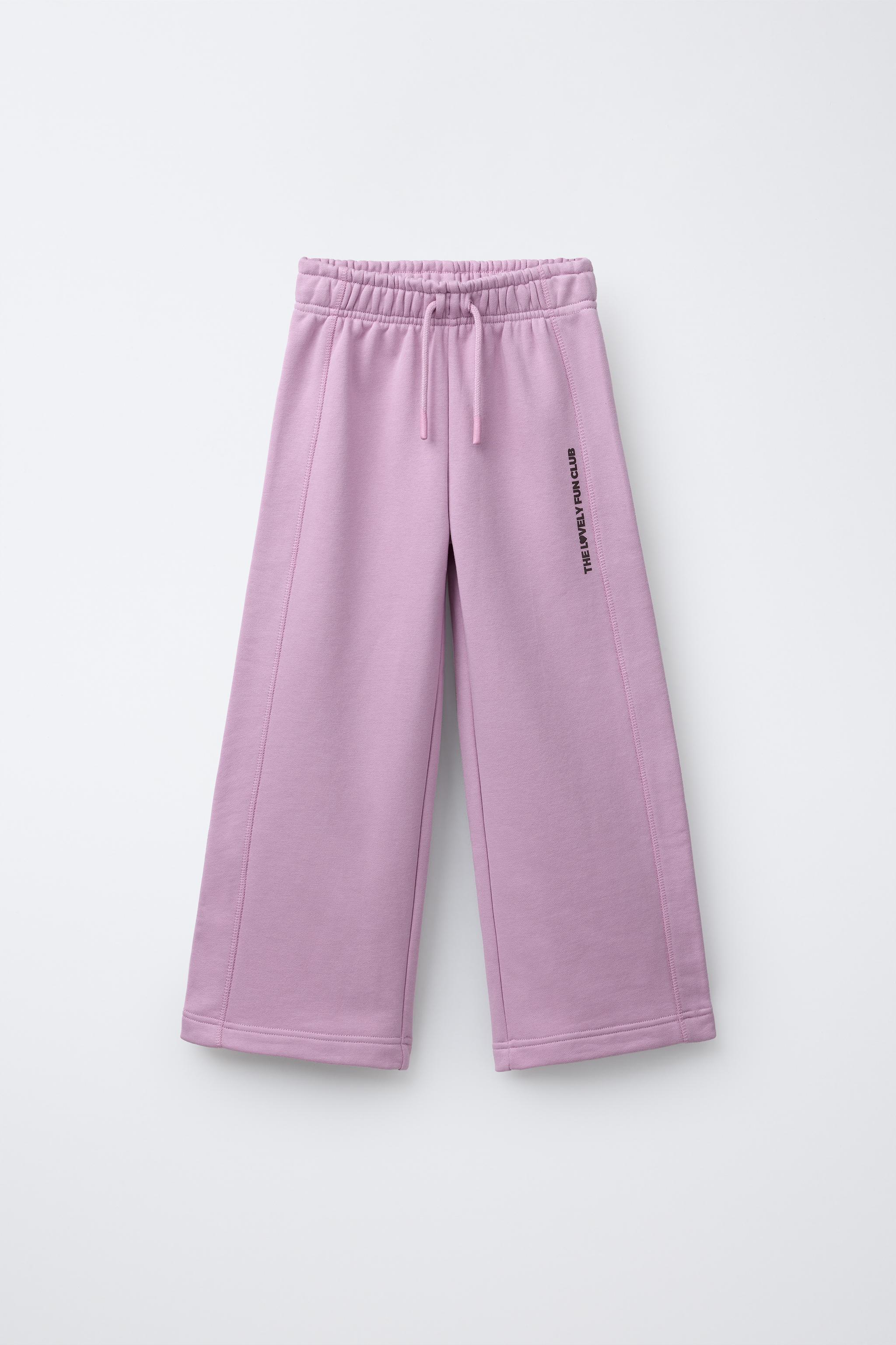 TEXT PRINT WIDE LEG PANTS